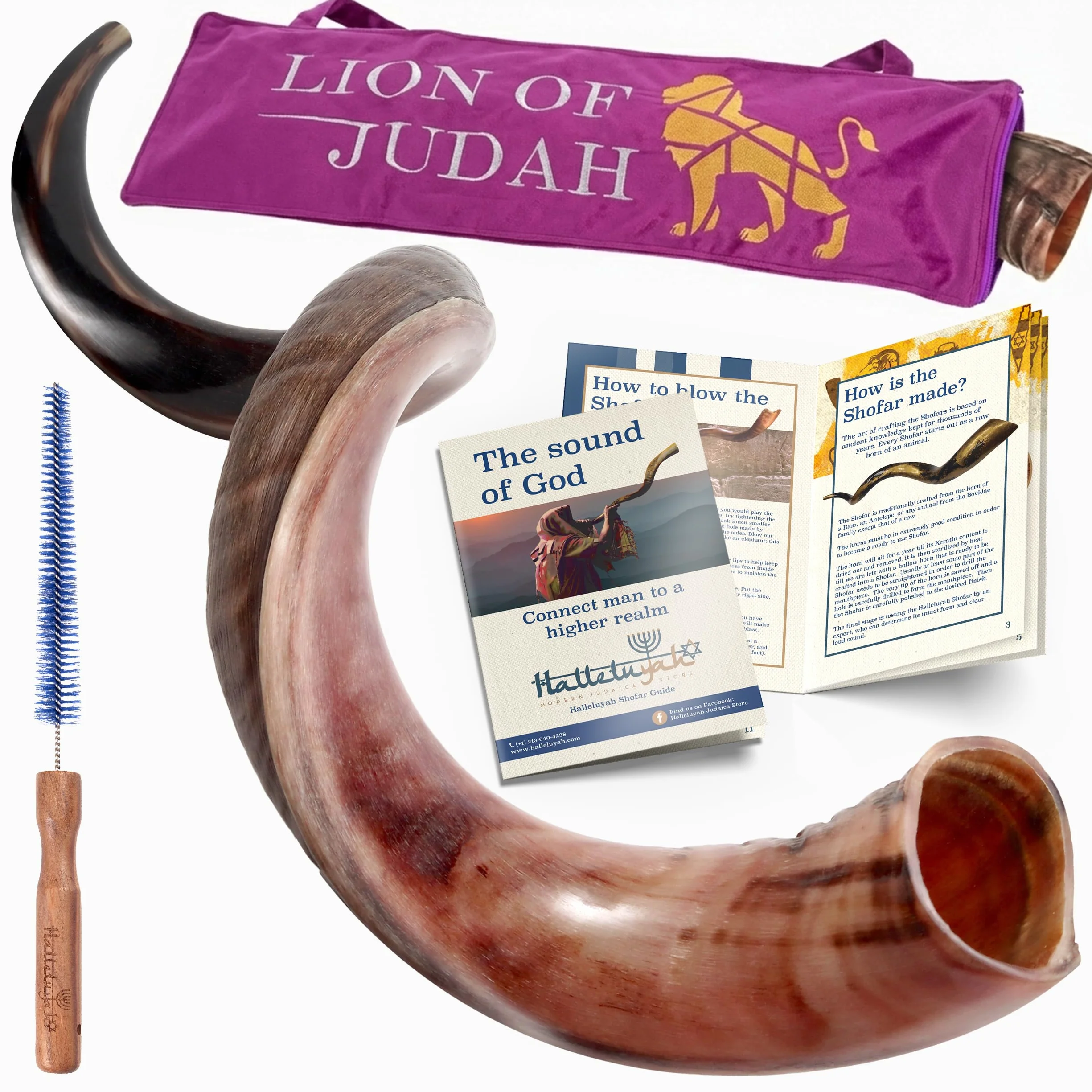 HalleluYAH Kudu Shofar original kosher medio pulido | De Israel
