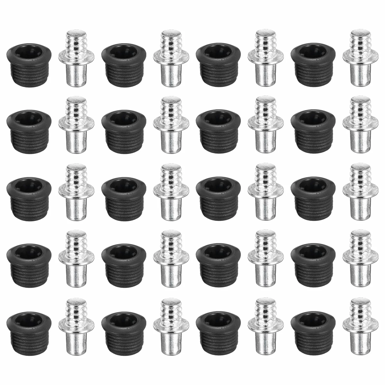 QUARKZMAN Guías de Rejilla de Altavoz Plástico Metal Negro 6mm x 11mm 20 Pares