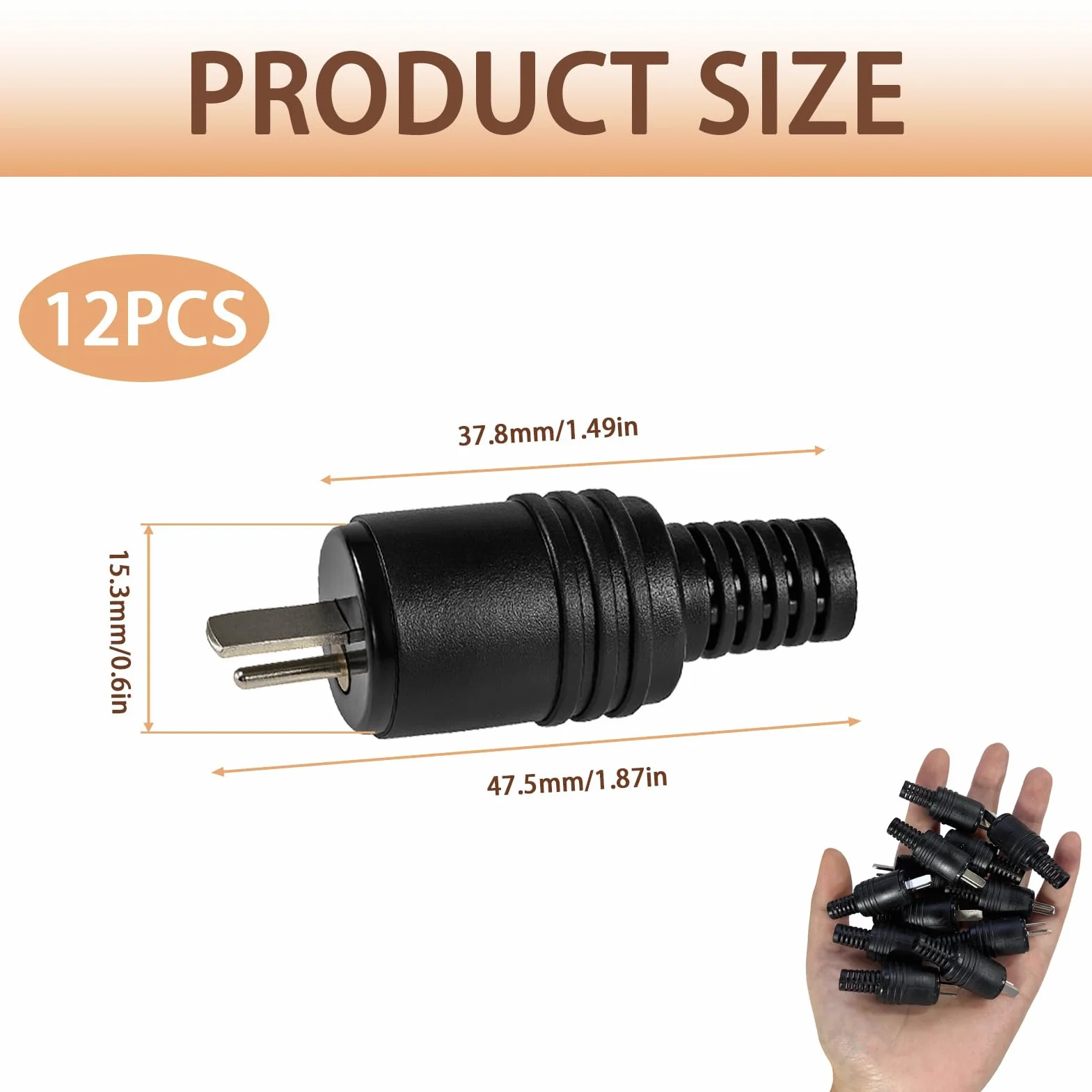 Conector de Audio DIN 2 Pines HiFi, Enchufe Altavoz Recto Macho con Terminales de Tornillo, Sin Soldadura, 12 Piezas