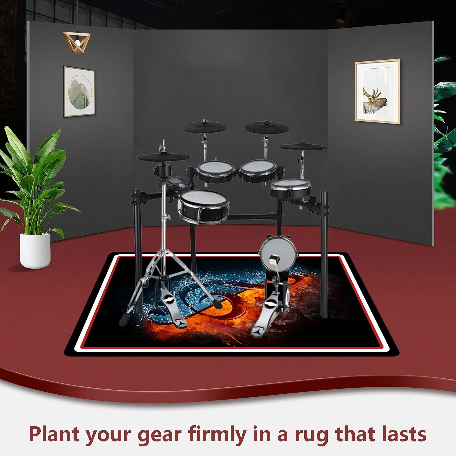 Alfombras Acusticas Alfombra Bateria Electronica Alfombra para Bateria Acustica Alfombras De Batería (80CM - 200CM)