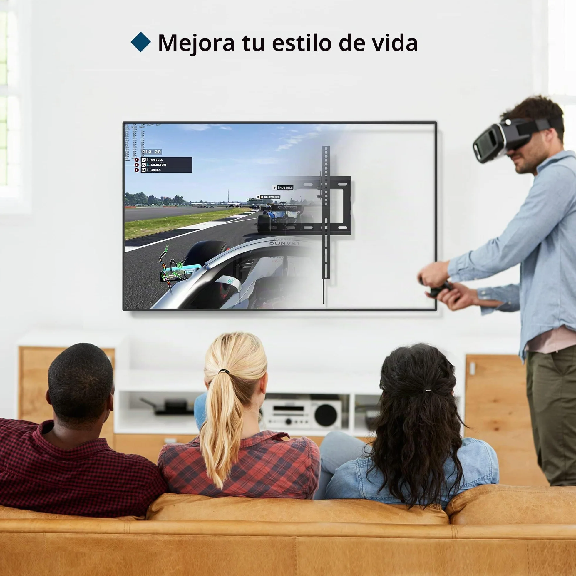 BONTEC Soporte TV Pared 26-65 Pulgadas, Inclinación, LCD LED OLED, hasta 55 kg, VESA 400x400 mm