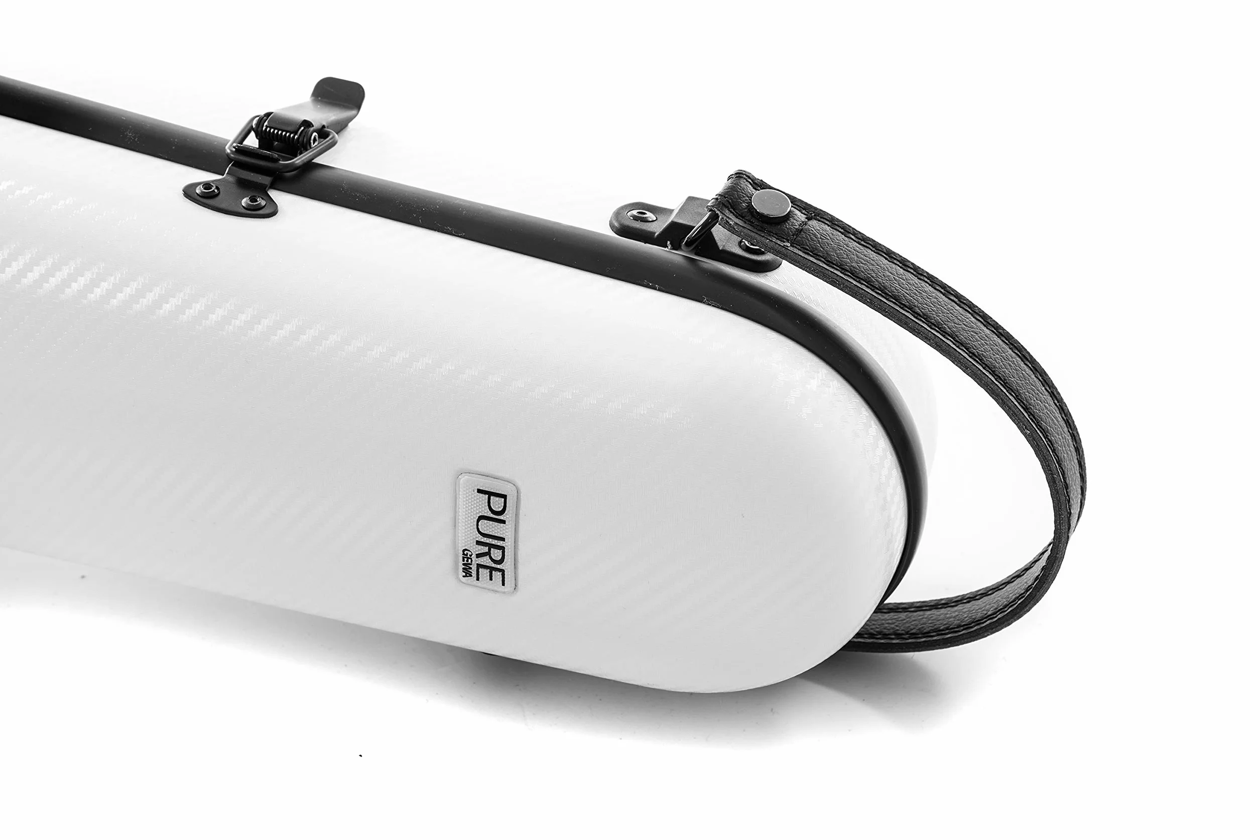 GEWA Estuche para violín de policarbonato tamaño 4/4 - 1/2, blanco, interior negro, 2 correas de mochila desmontables, bolsa de accesorios, suspensión acolchada, asa lateral adicional