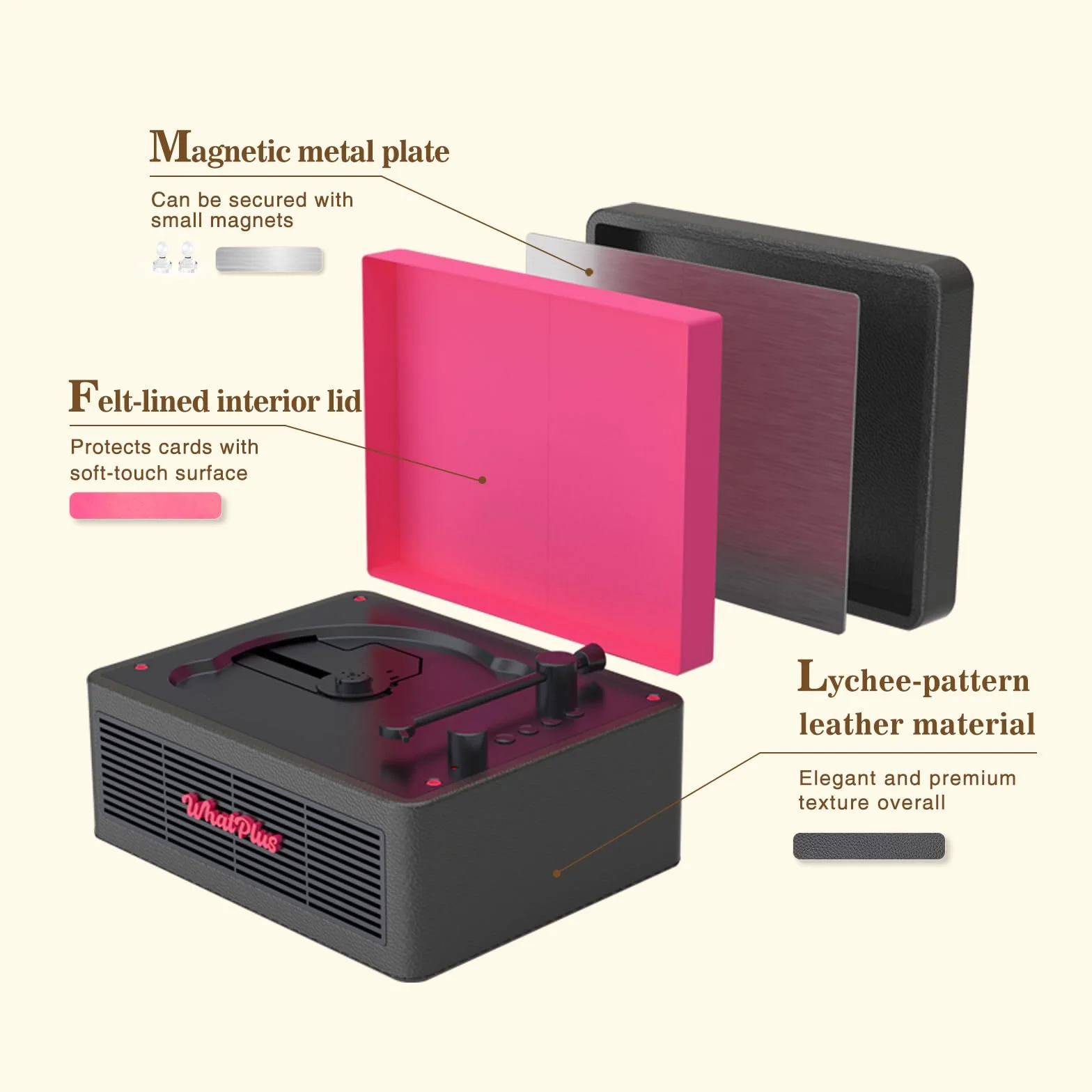 Reproductor de CD portátil con Bluetooth 5.2, batería recargable y altavoces integrados, diseño de maleta retro de alta fidelidad para decoración del hogar, soporte de tarjeta AUX/TF, regalo