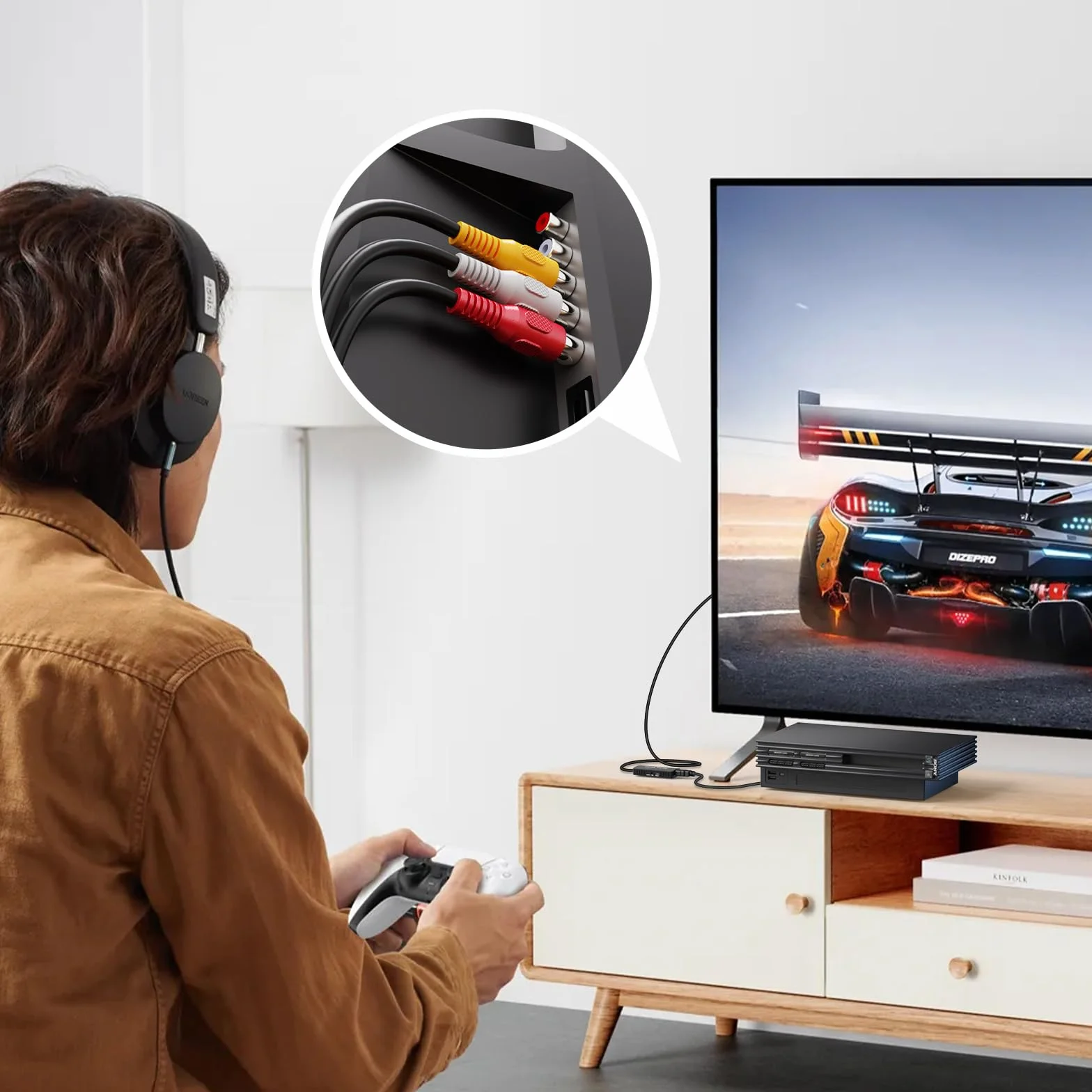 Convertidor HDMI a RCA, Adaptador HDMI a AV para TV Antigua, convertidor de Video Compuesto RCA soporta PAL/NTSC para TV Stick, Roku, Android Box, DVD