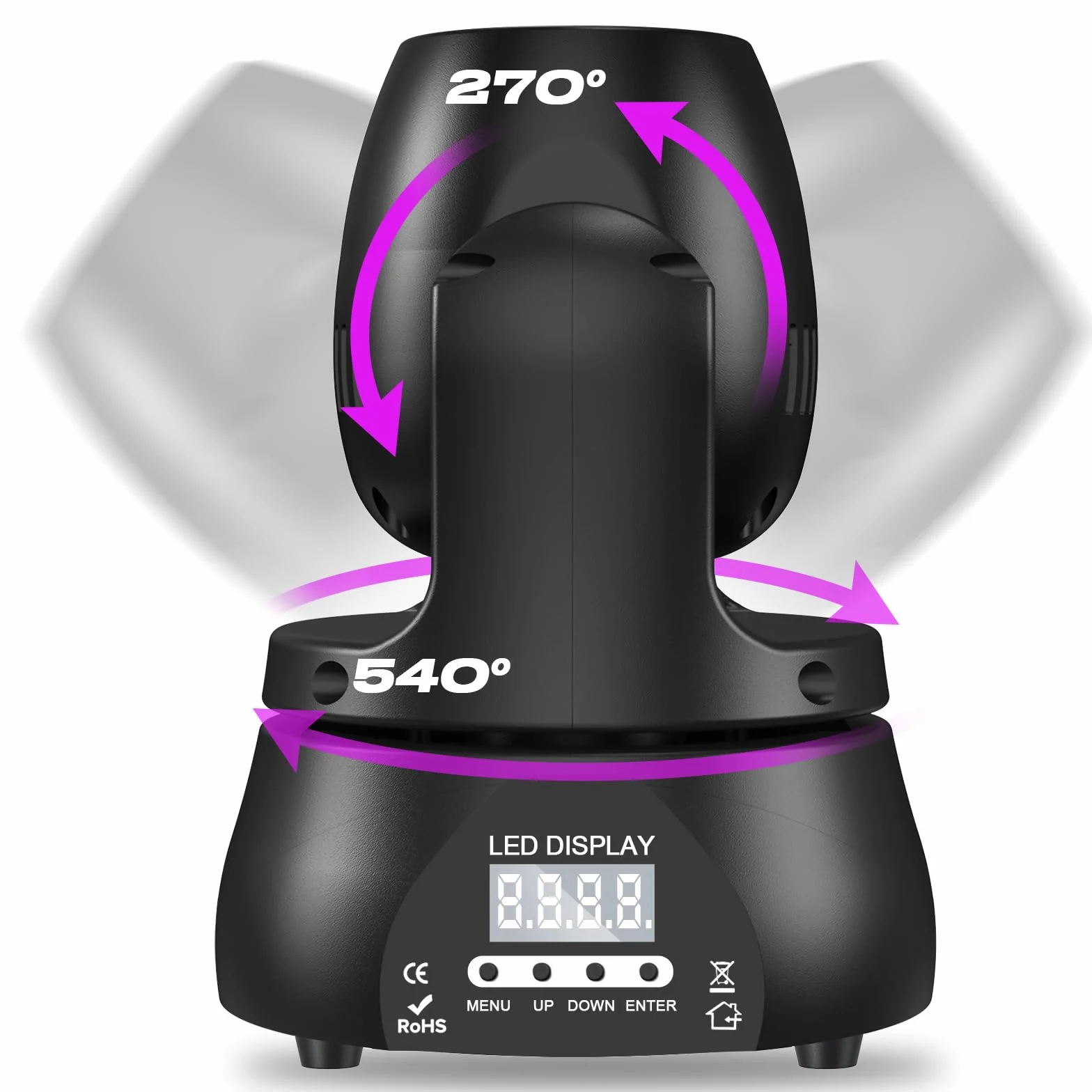 Mini 60W Beam Cabeza Móvil Luces de Escenario, RGBW LED Luces de Fiesta dmx512 Control de Sonido Equipo de Iluminación Profesional para Escenario Espectáculo Disco Bar Fiesta Navidad (Nueva versión)