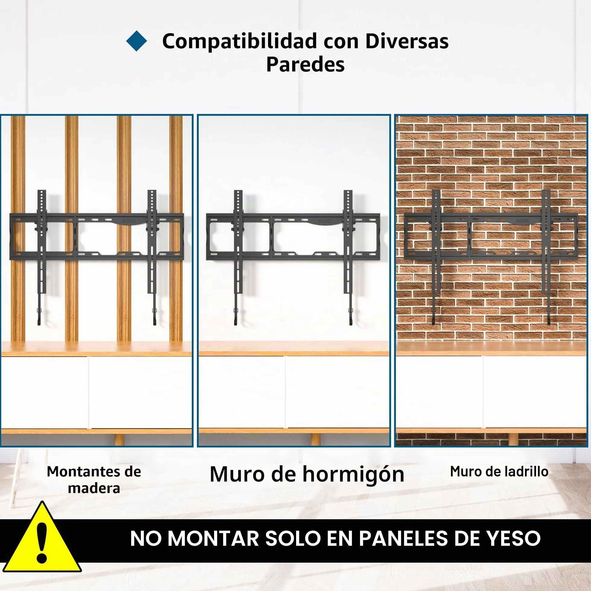 BONTEC Soporte TV Pared 17-86 Pulgadas Inclinable VESA 600x400 mm 75 kg LED LCD OLED