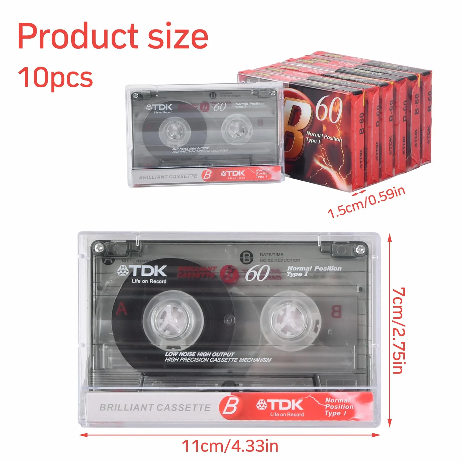 Casete De Audio Profesional De 60 Minutos 10PCS Cintas En Blanco Para Grabaciones