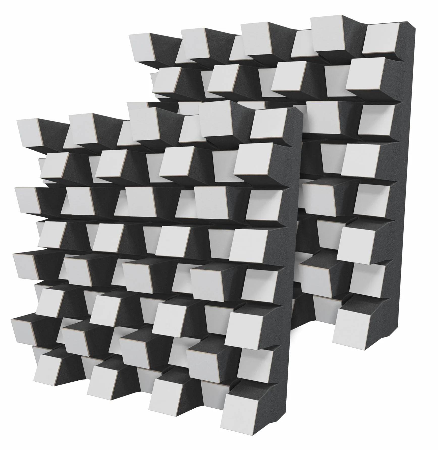 Pack de 2 difusores acústicos | Difusor 2D | Reflexión - Difusión - Absorción - Aislamiento acústico | Panel decorativo para pared | Color: [SIRIUS (150mm) | Blanco]