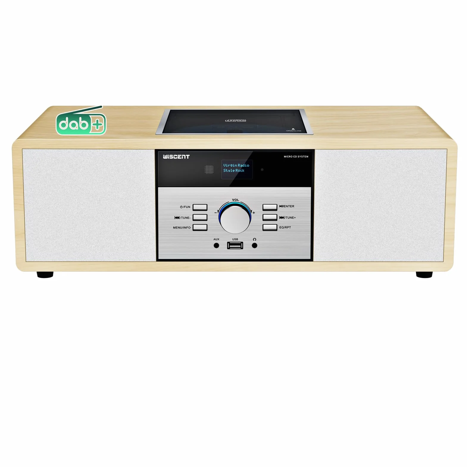 Microcadena Vintage Madera Bluetooth USB AUX 30W Control Remoto