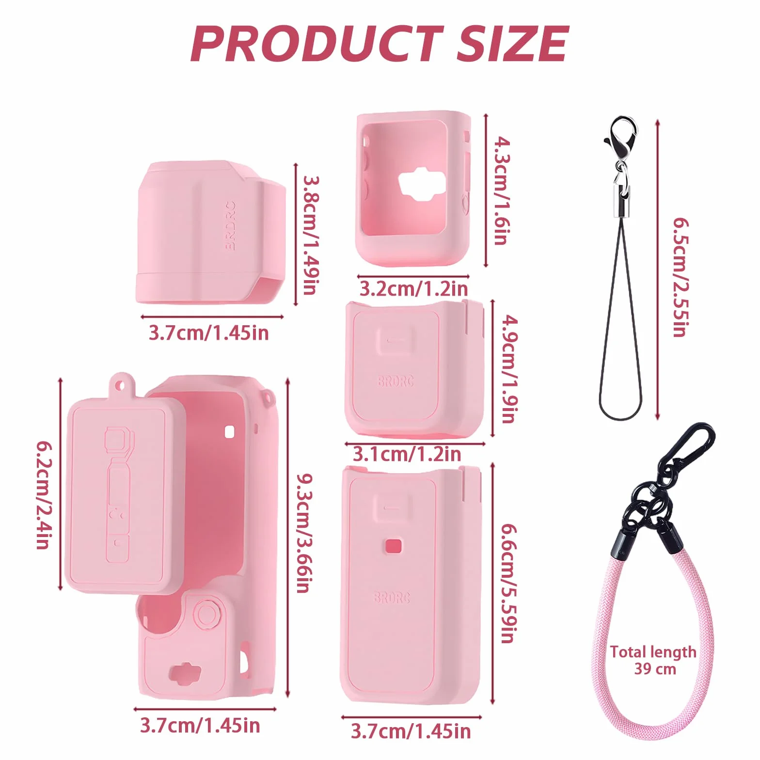 7 Piezas Estuche Protector de Silicona Compatible con dji OSMO Pocket 3, Protección Integral para Cámaras de Acción con Estabilizador de Mano, Estuche de Silicona Recortes Precisos (Rosa)