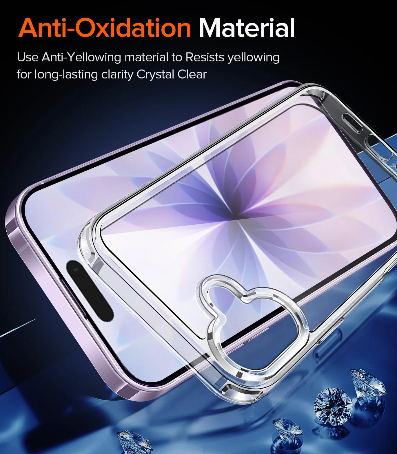 ivoler Clara Funda para iPhone 17, con 2 Piezas Cristal Templado, [Protección Militar] Anti-Amarillo Carcasa Antigolpes Bumper Case Cover - Transparente