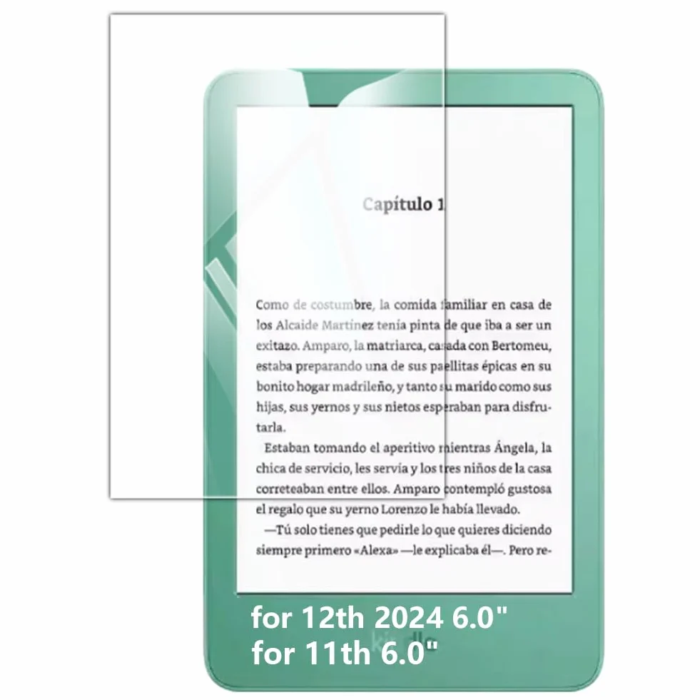 Kepuch 2 Paquetes Vidrio Templado Protector de Pantalla para Kindle 12th 2024 Kindle 11th 6.0"