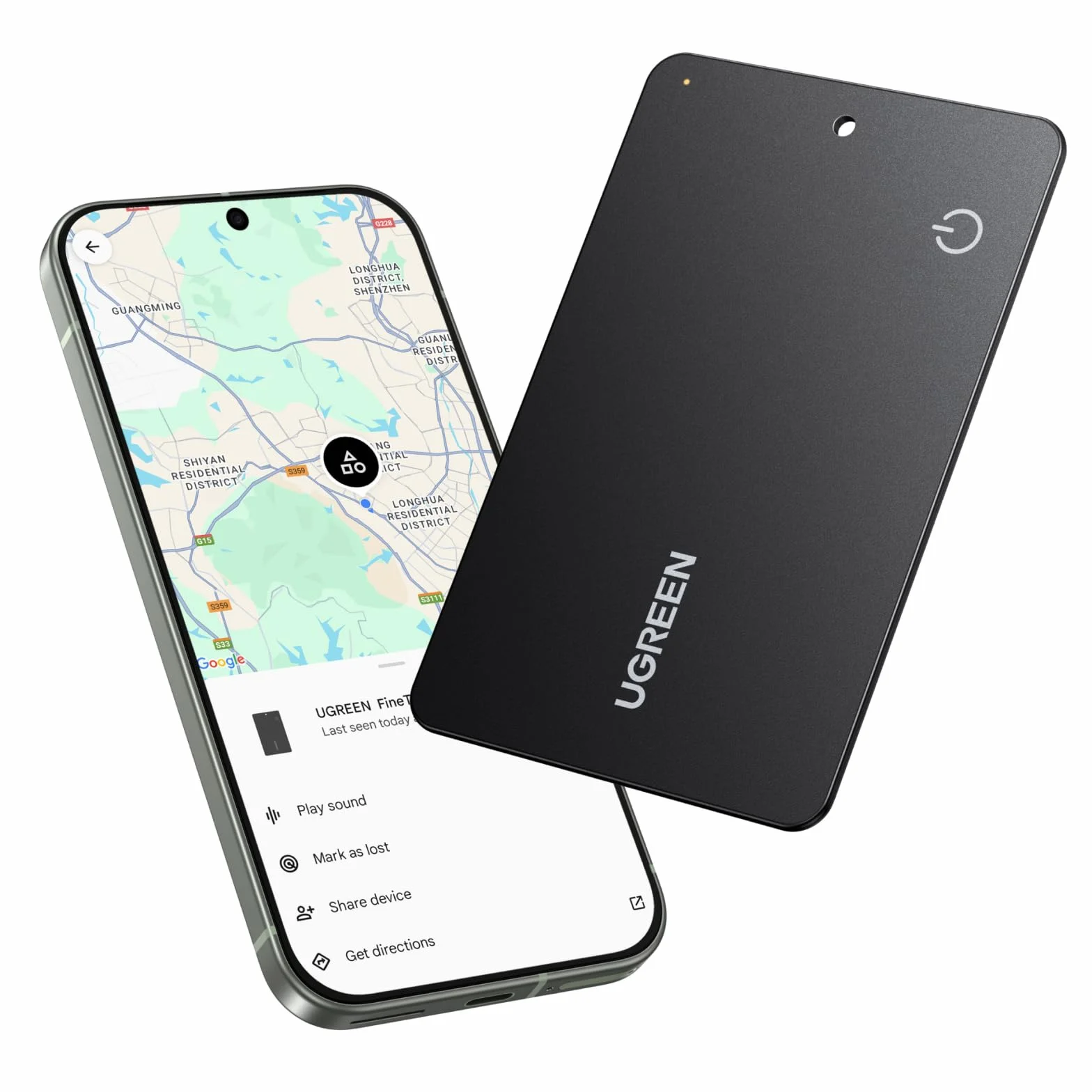 UGREEN FineTrack Slim Smart Finder Localizador Solo Android 5 Años Batería Rastreador Ultra Delgado 1.7mm Impermeable IP68 Compatible con Google Find Hub para Cartera Llaves Equipaje Maleta