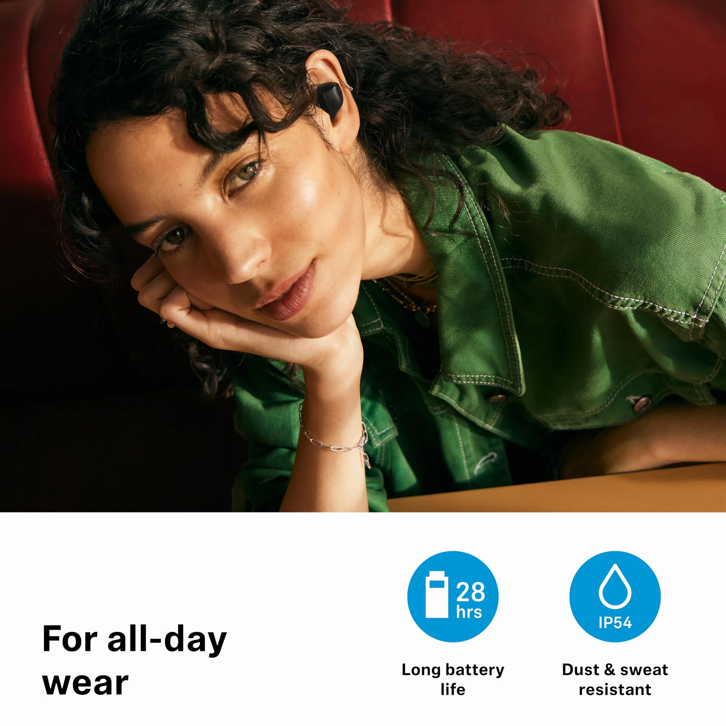 Sennheiser ACCENTUM True Wireless Auriculares - Sonido nítido con ANC híbrida, diseño ergonómico, 28 Horas de duración de batería, Interfaz táctil y Calidad de Llamada con Doble micrófono - Negro