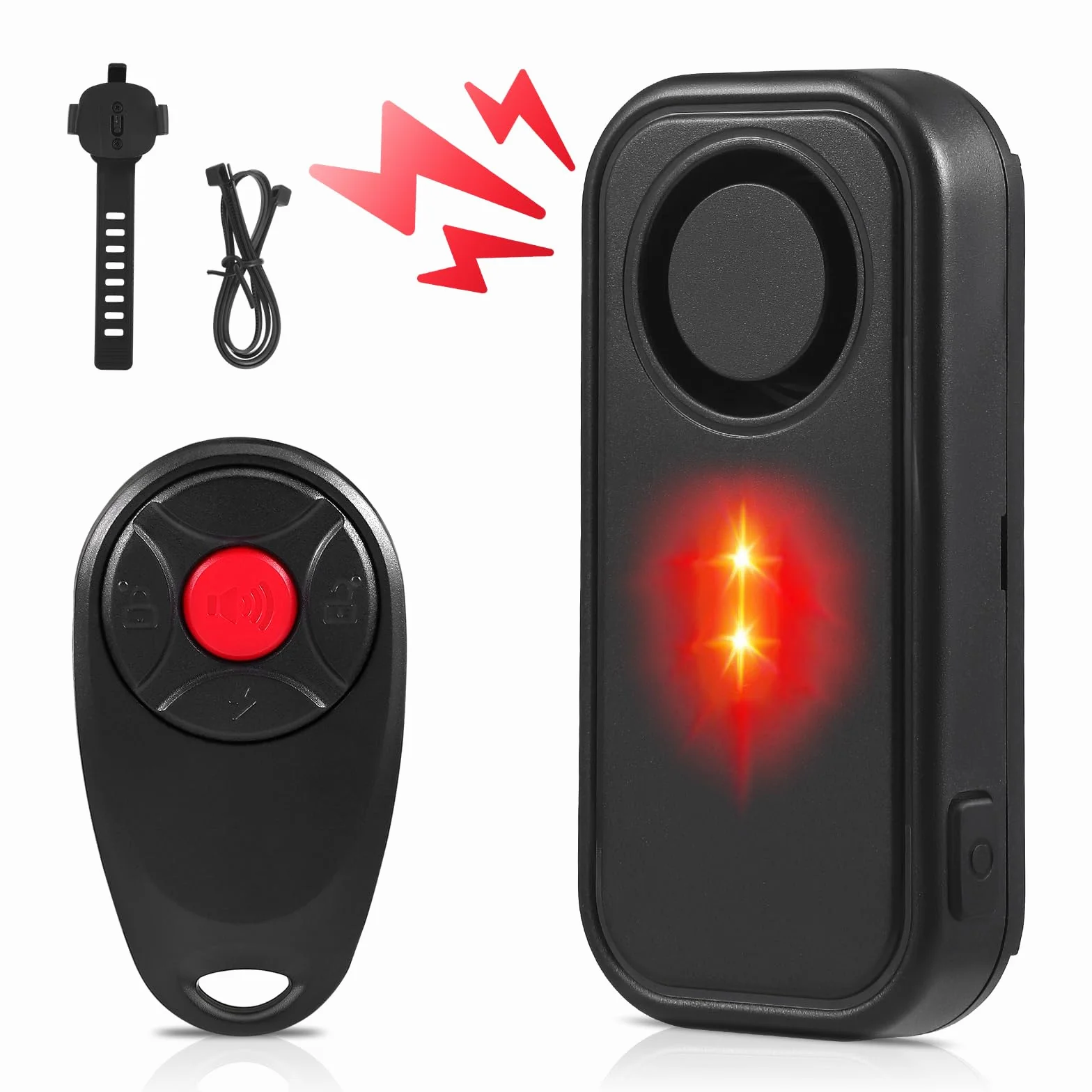 Sistema de alarma para bicicletas, antirrobo inalámbrico con sensor de vibración, sirena impermeable para bicicletas, volumen alto 113 db con mando a distancia para scooter, coche, bicicleta