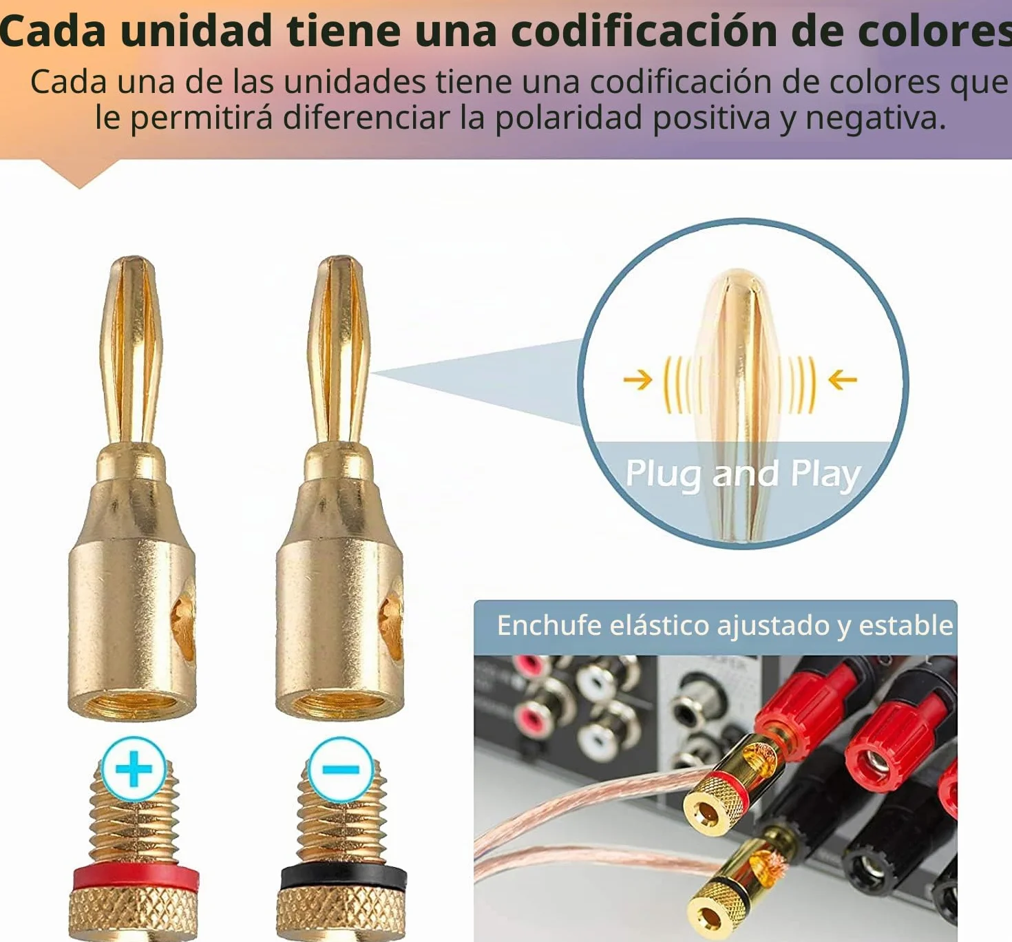 10 Piezas Conectores de Banana para Altavoz 4 mm