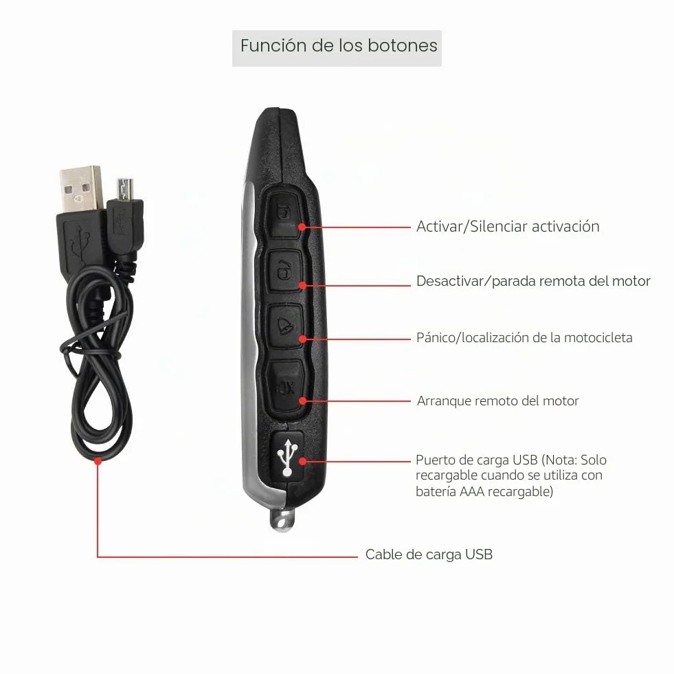 EASYGUARD EM212 - Sistema de alarma de motocicleta de 2 vías con pantalla LCD, transmisor recargable, sensor de choque integrado y sensor de microondas que detecta CC 12 V