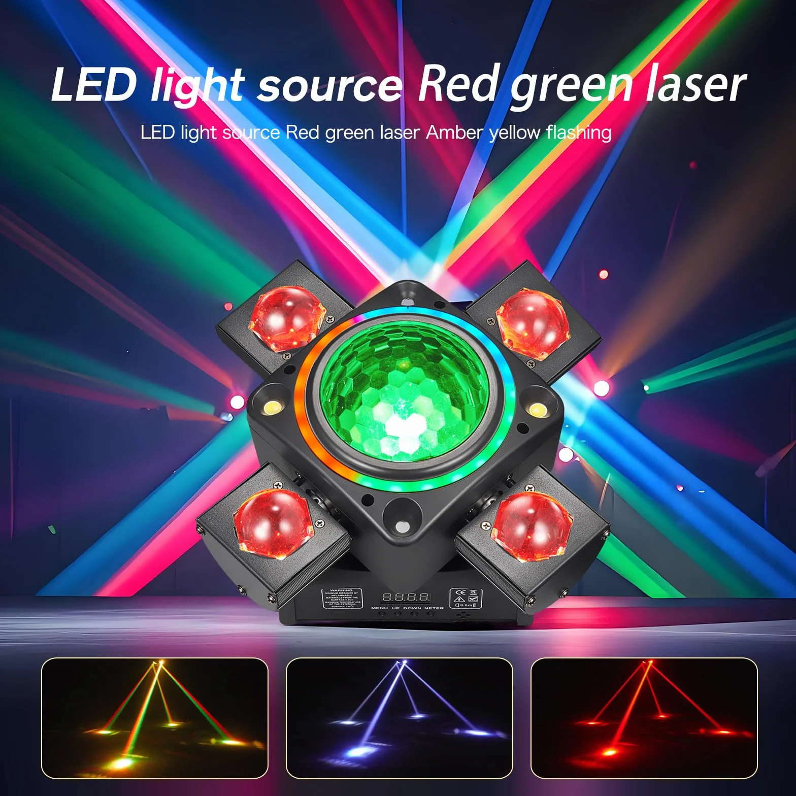 Luz de discoteca XJG-102, proyector LED RGB controlado por música, efecto DMX, para KTV, fiestas, eventos familiares, bodas, cumpleaños, Halloween