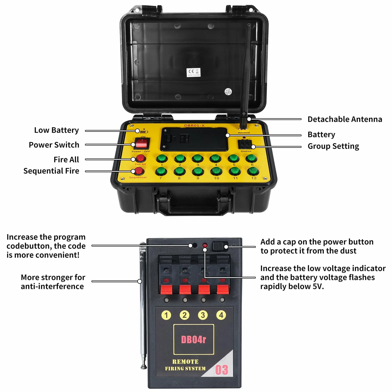 36 Canales de Control Inalámbrico, Sistema de Efecto de Escenario Inalámbrico para Equipos de Boda, Sistema de Encendido por Radio para Fuegos Artificiales, Fuente de Chispas, Gran Espectáculo, Fiesta