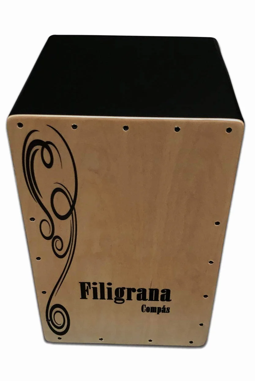 Cajon Flamenco Filigrana Compas (Tapa Natural con Funda)