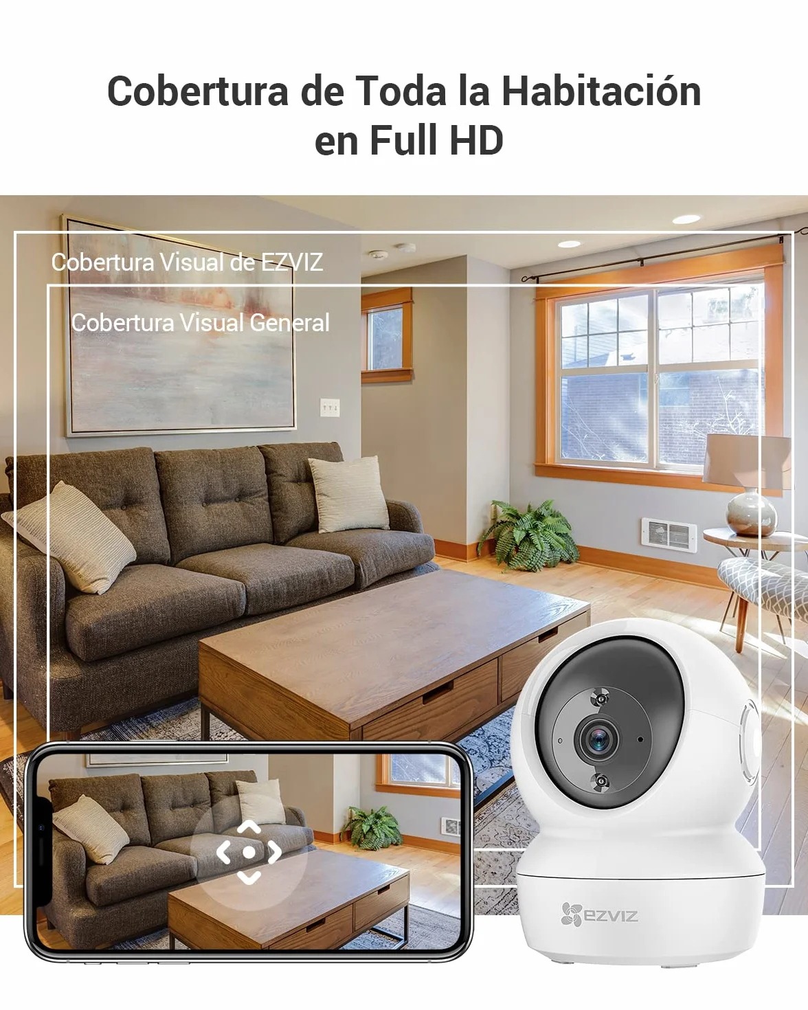 EZVIZ C6N 2-Pack Cámaras Vigilancia WiFi Interior 360º 1080P Visión Nocturna Audio Bidireccional Detección Movimiento