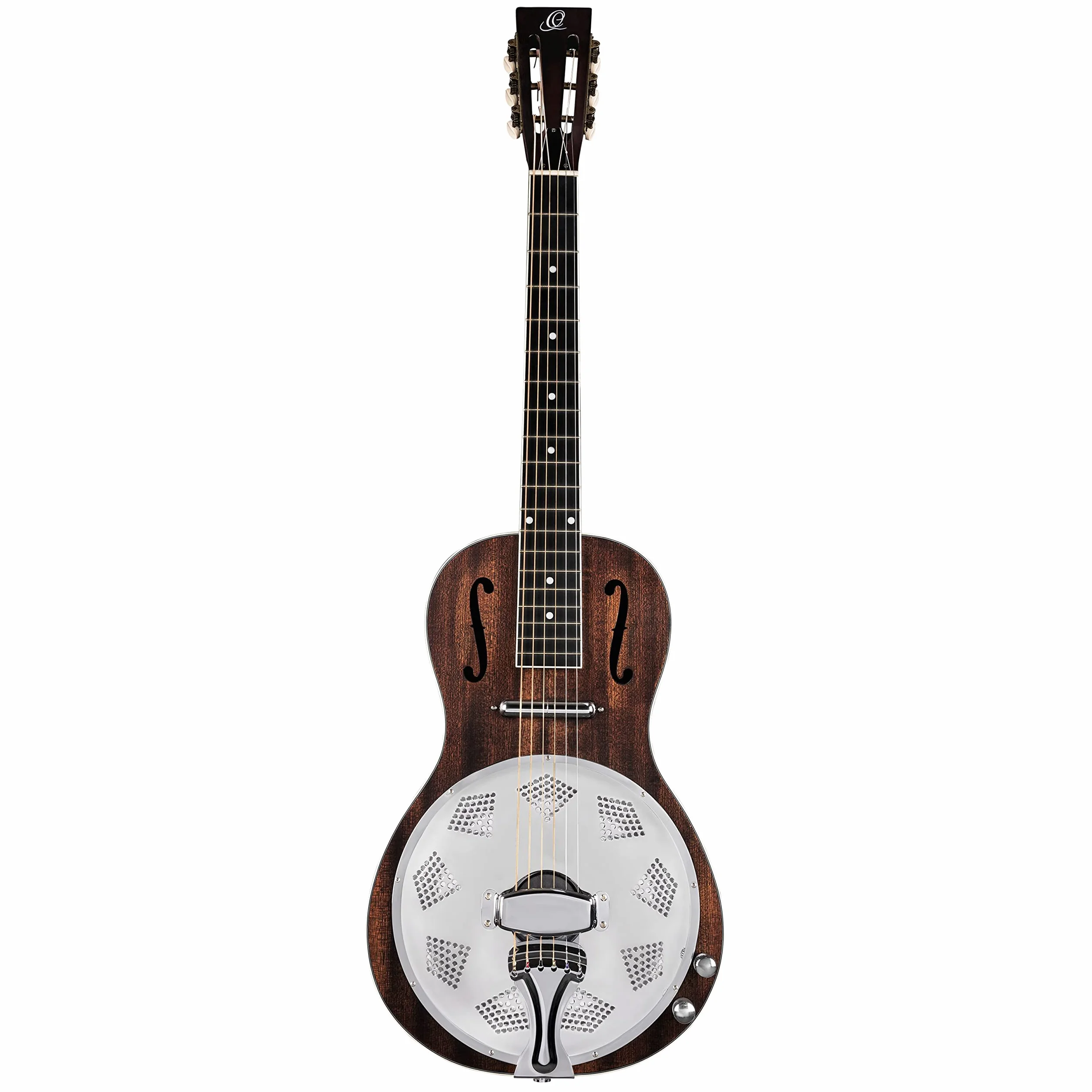 Ortega Guitars Guitarra resonadora acústica eléctrica de 6 cuerdas de la serie Americana, derecha, Whiskey Burst (RRG30E-WB)