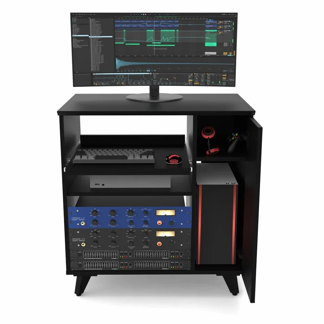 Glorious Modular Side Rack Black - Expansión para Racks de mesas de Estudio