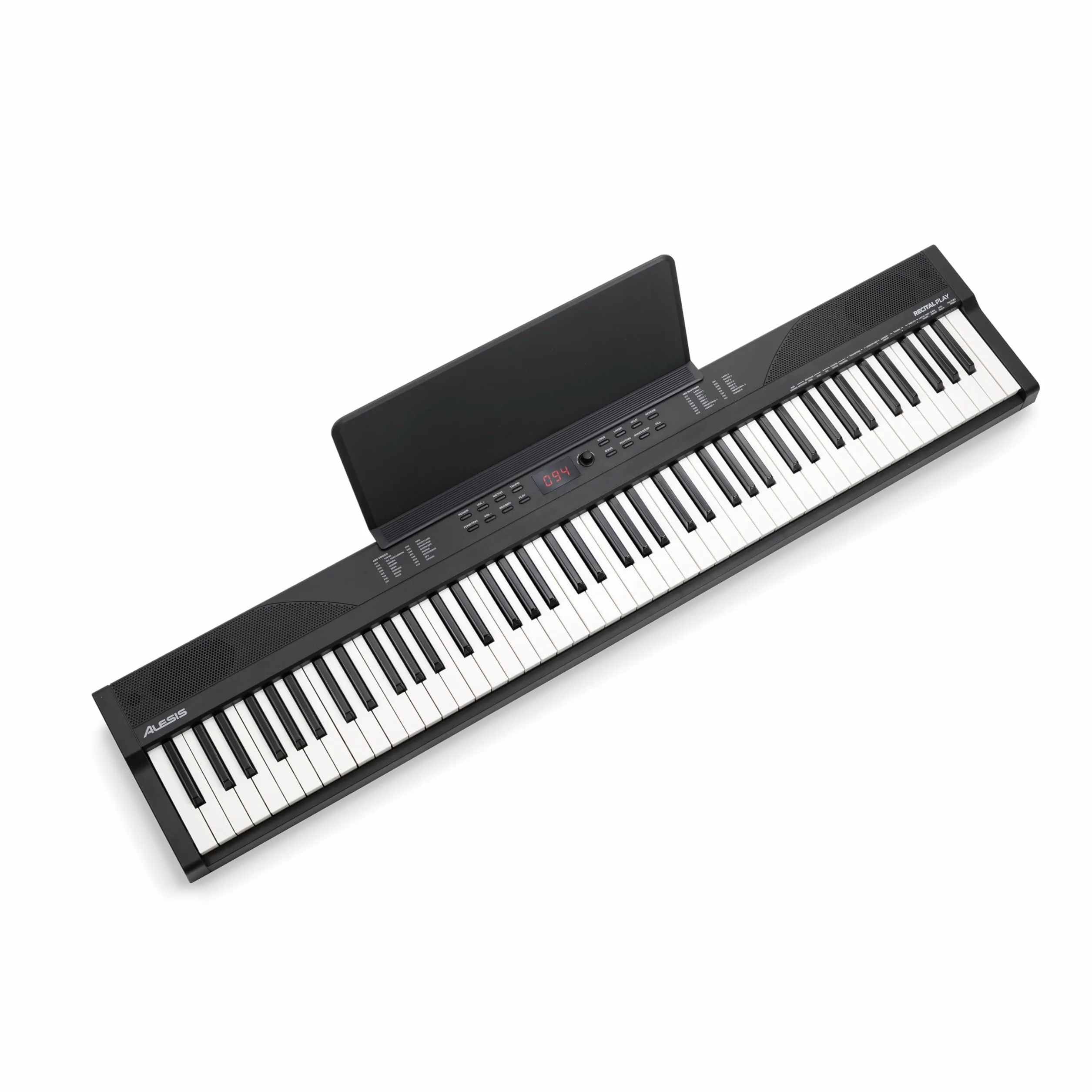 Alesis Teclado Piano con 88 Teclas y 480 Sonidos, Altavoces, MIDI USB, Estuche, Soporte, Auriculares, Pedal y Lecciones de Piano Incluidas