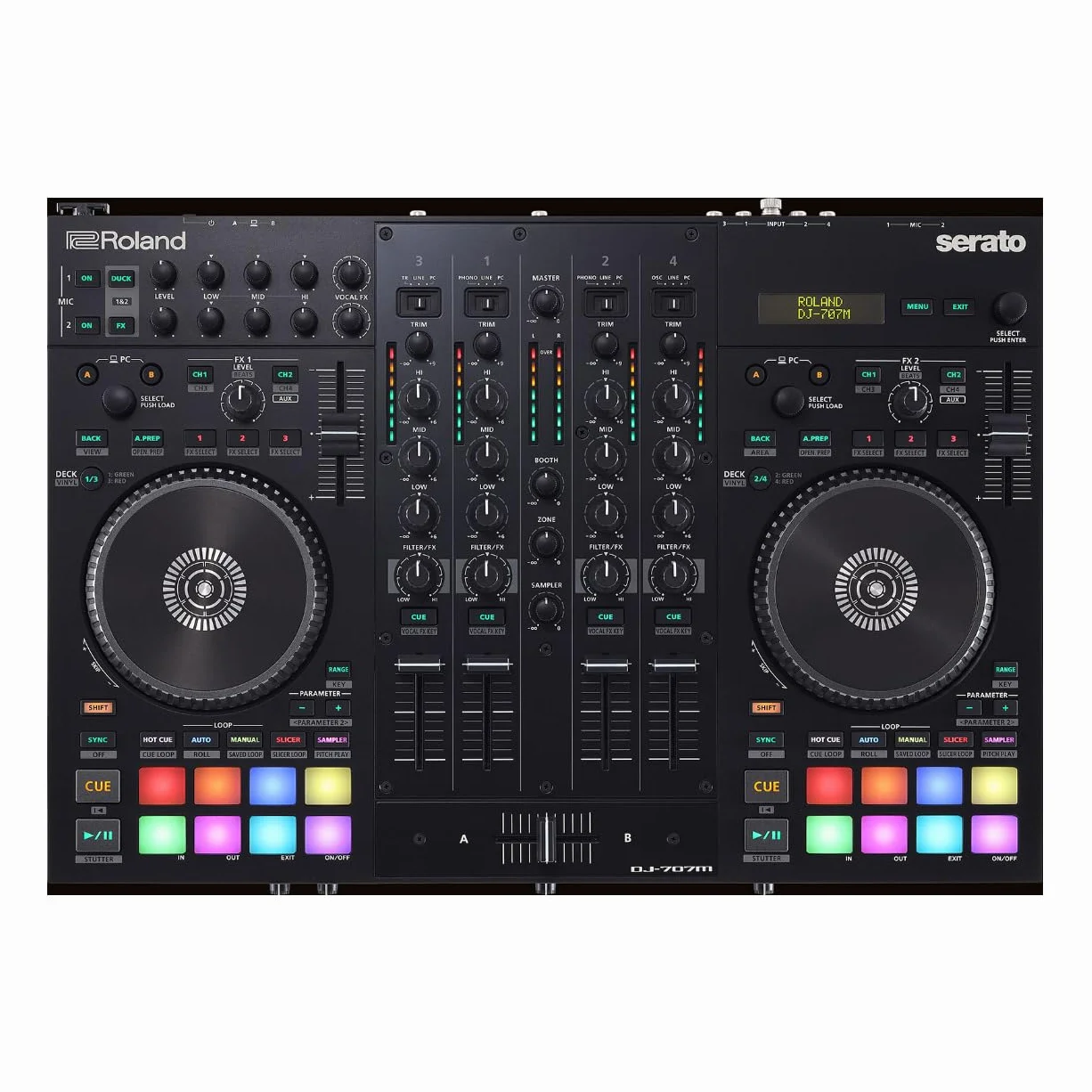Controlador de DJ Roland DJ-707M — Una consola de sonido con livestreaming integrado