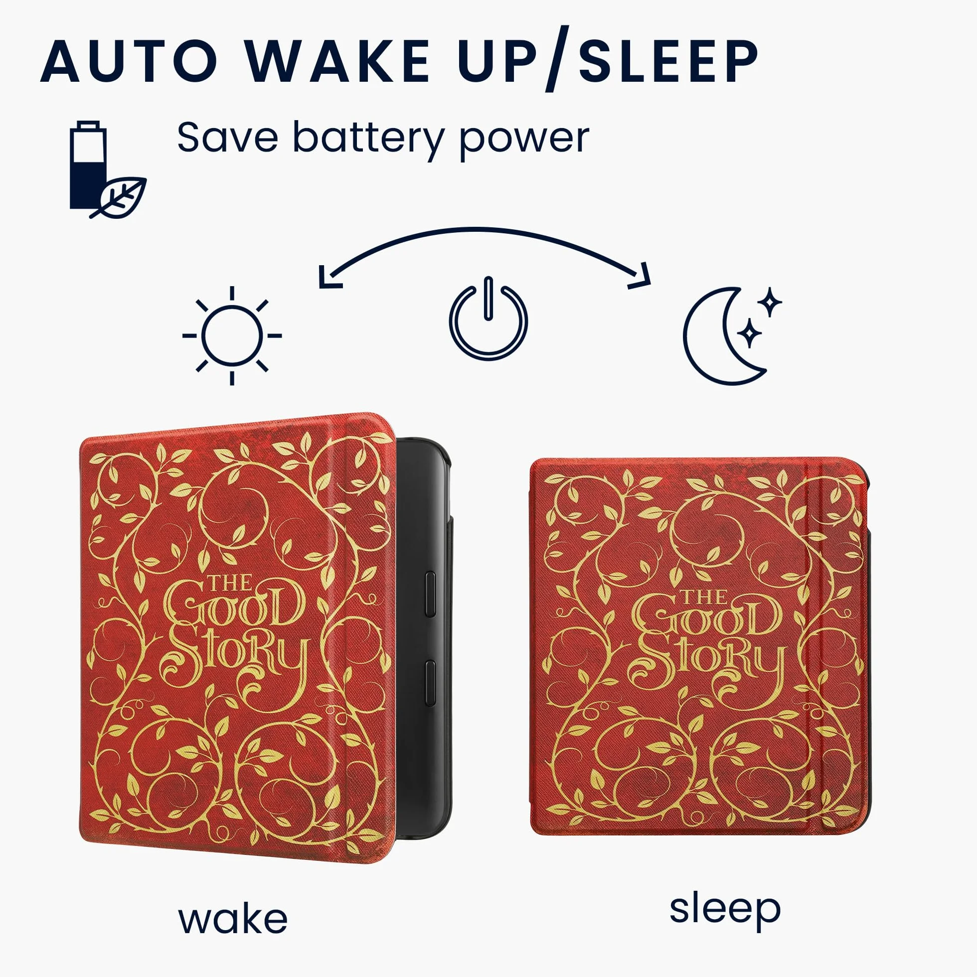 kwmobile Carcasa Compatible con Kobo Libra Colour Funda - Funda con Tapa y Cierre magnético de Cuero sintético - Érase una Vez
