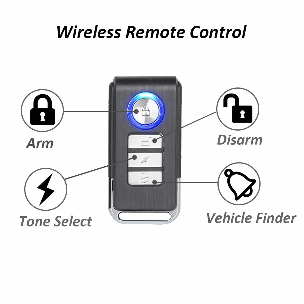 Mengshen Paquete De 3 Alarmas Inalámbricas Antirrobo para Bicicletas con Control Remoto De Seguridad Antirrobo 113dB Loud IP55 Impermeable para Motocicleta Vehículo Scooter