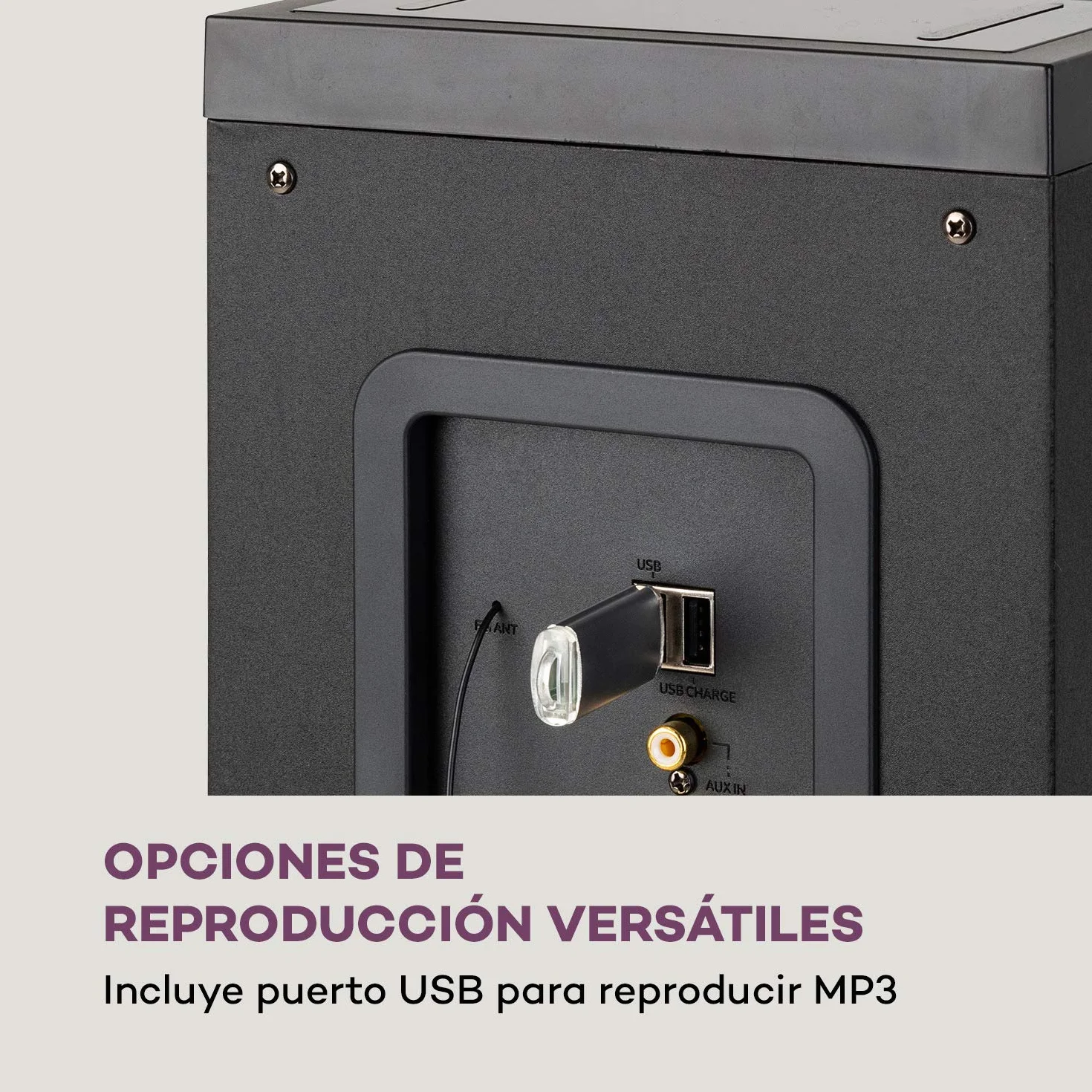 AUNA Karaboom 100 - Sistema de Altavoces 2.1, Altavoz de Torre, Altavoz 2.1, Altavoz Vertical, 120 W, Bluetooth, Puerto USB 2 en 1, MP3, Entrada AUX, Soporte para Tablet, Antracita