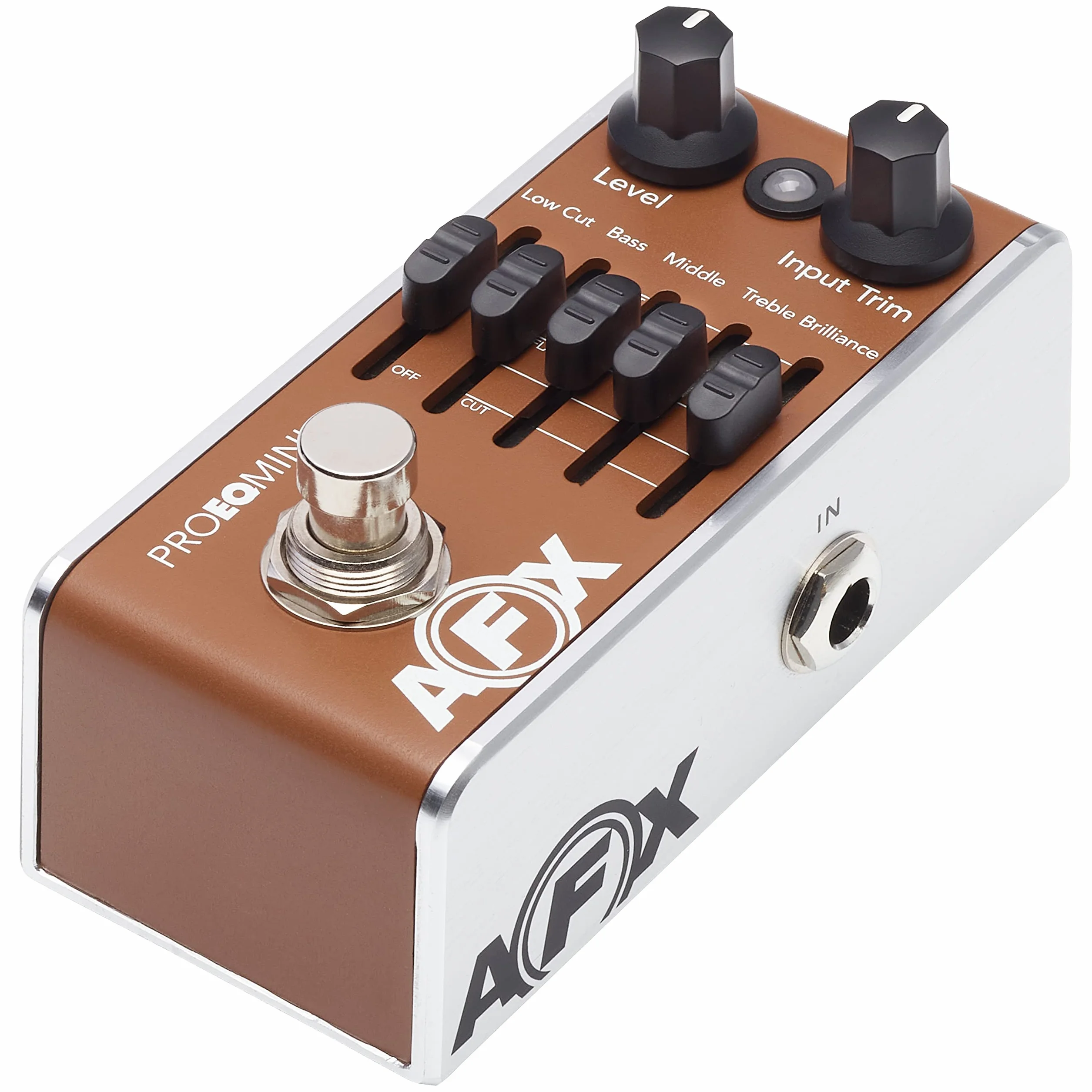 Fishman, Pedal de preamplificador de guitarra - Mini preamplificador y ecualizador acústico AFX Pro EQ Mini Pedal