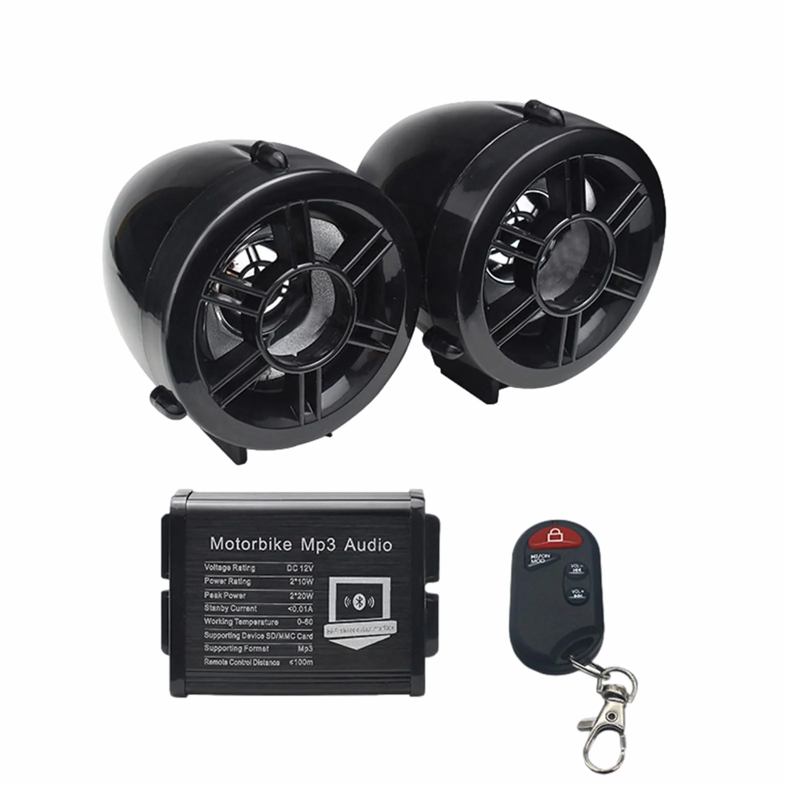 TROONZ Altavoz estéreo de Audio para Motocicleta,Altavoces Impermeables para Motocicleta | Audio estéreo para Manillar de Motocicleta,Amplificador de Audio para Motocicleta con Fuertes Sonidos de
