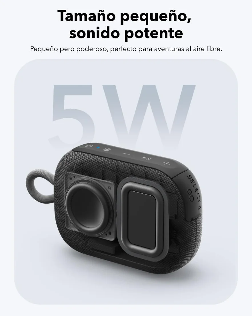 Soundcore Select 4 Go Altavoz Bluetooth Portátil Mini, 20H, IP67, 5W, Flotante