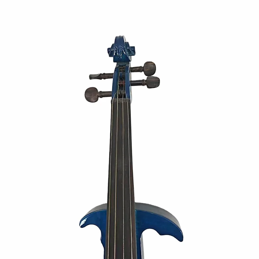 Violín eléctrico de 4 cuerdas, tamaño completo 4/4, violín eléctrico silencioso negro, madera maciza azul, violín eléctrico de colores mezclados con accesorios de ébano, kit de