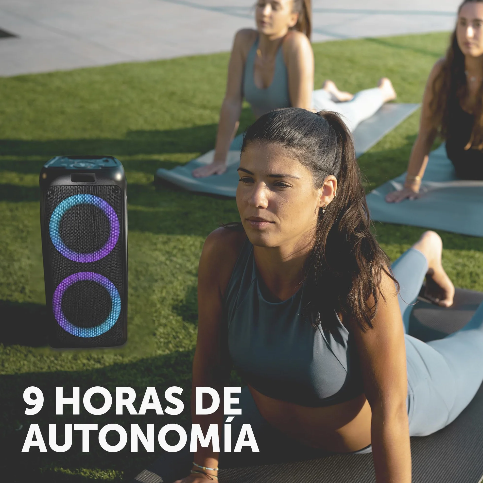 Vieta Pro | Altavoces Autoamplificados Bluetooth de 100W con Reproductor USB, Radio FM, Luces LED, Entrada de Micro y AUX-IN con batería de 9h | Altavoz Speaker Grande Party 2 para Fiestas y Karaoke