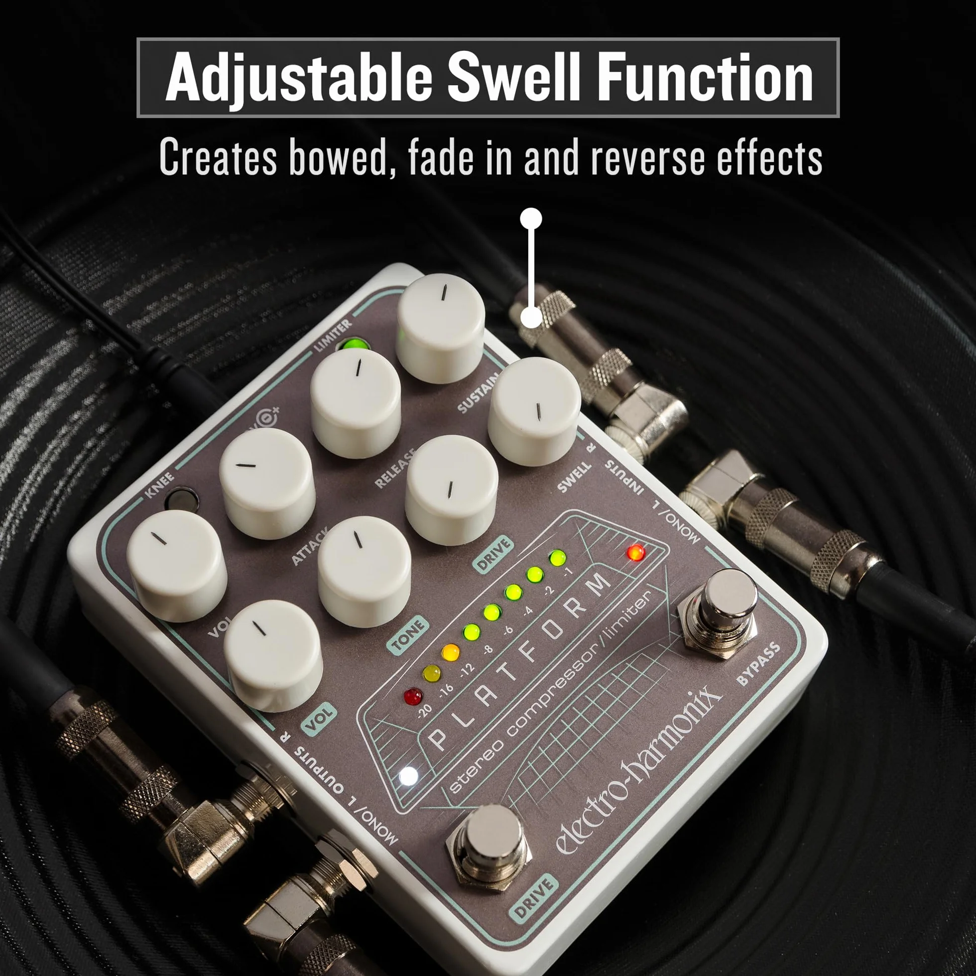 Electro Harmonix Platform Stereo Compressor/Limiter for Guitar, Gris