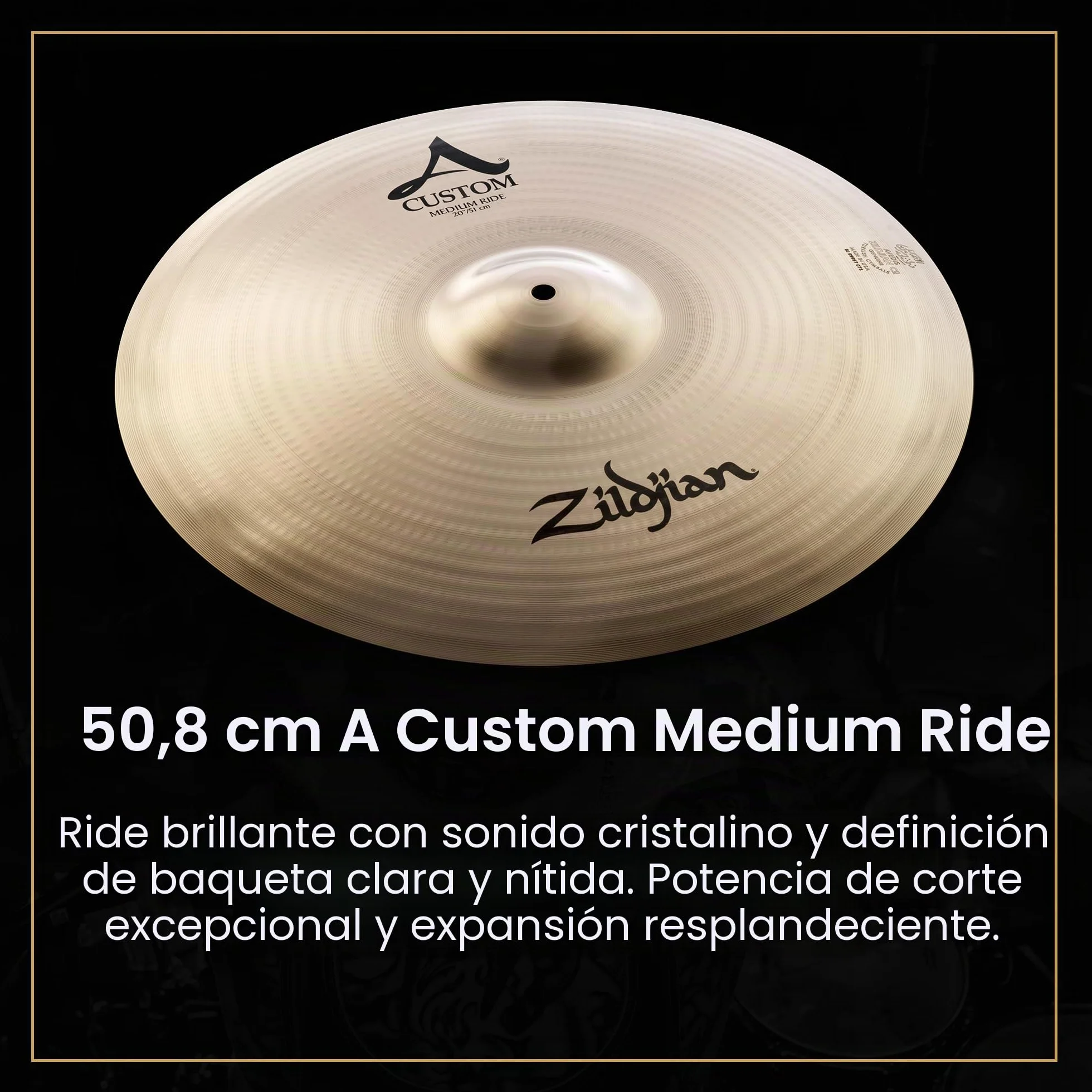 Zildjian A20579-11 A Custom Series Cymbal Box Set - 14" Hi-Hats, 16"/18" Crash, 20" Medium Ride, 4 Paquetes