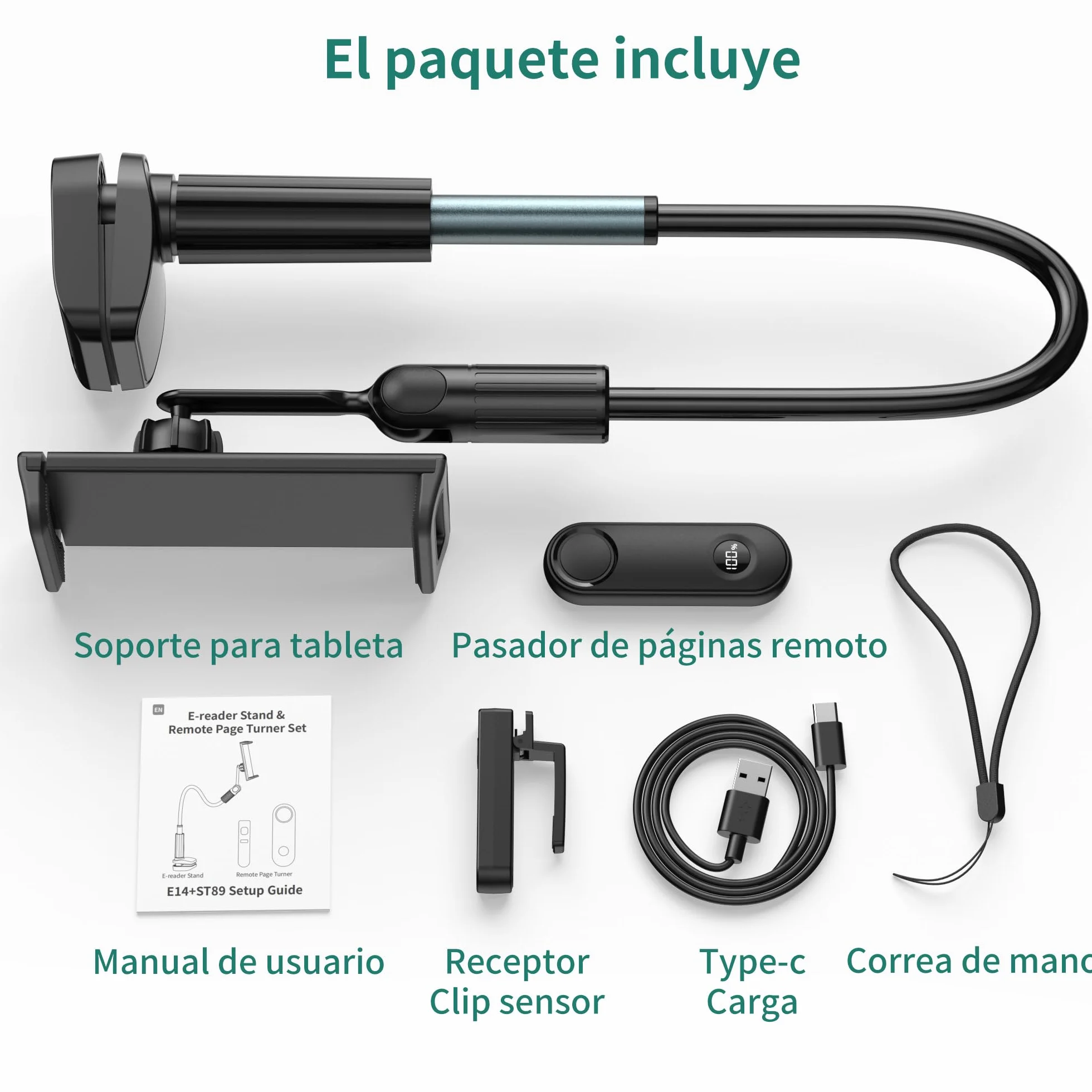 PlusAcc Soporte Cuello de Cisne Ajustable para Kindle Kobo Leer en Cama
