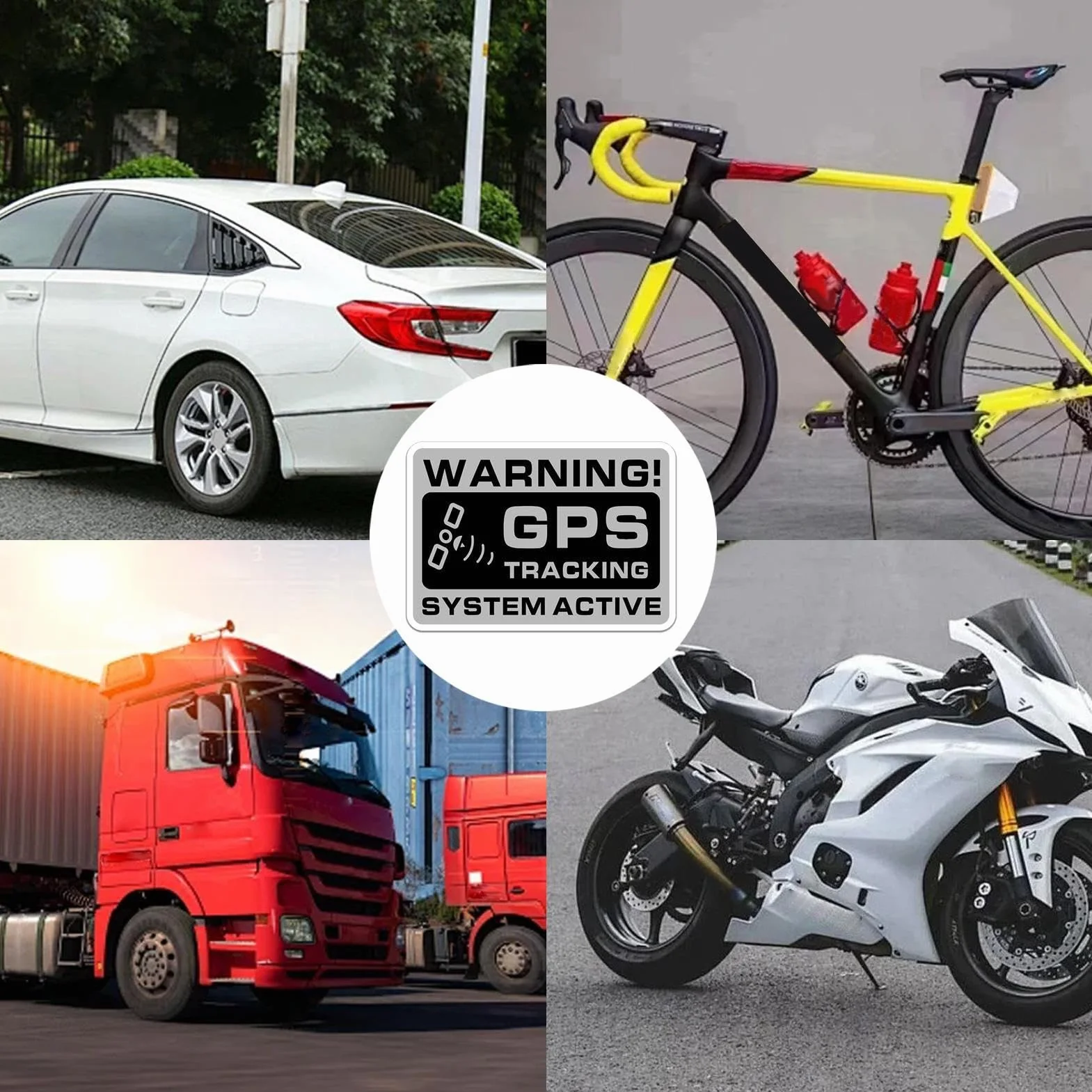 Etiquetas de Seguimiento GPS para Coche, 10 Unidades de Pegatinas de señal para vehículos de Dos Ruedas, protección antirrobo, Etiqueta autoadhesiva de Aviso de localización