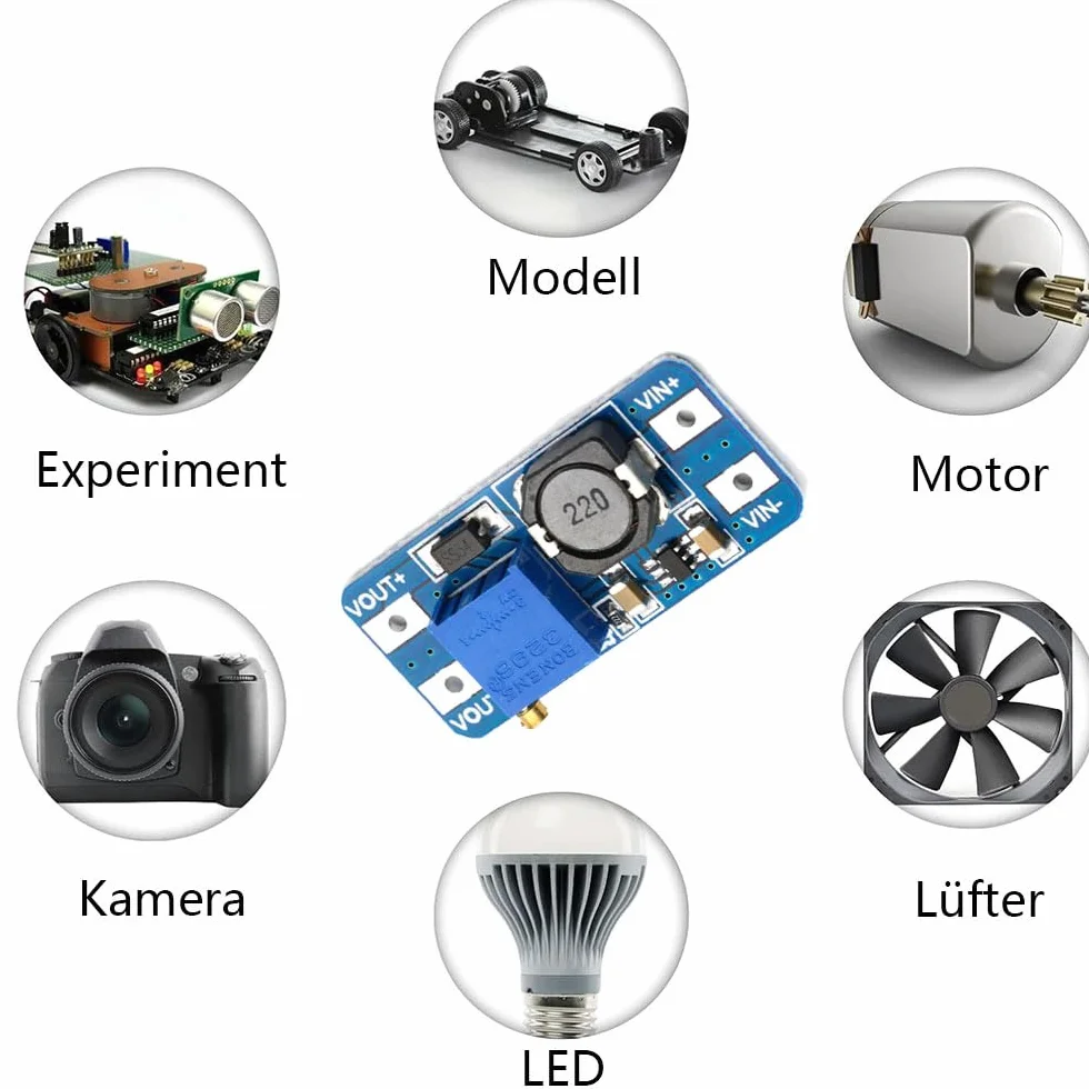 GERUI 10 unidades DC-DC Step Up Boost Converter, Regulador de Voltaje Ajustable Booster Power2V-24V hasta 5V-28V, Fuente de Alimentación Módulo Compatible con Arduino