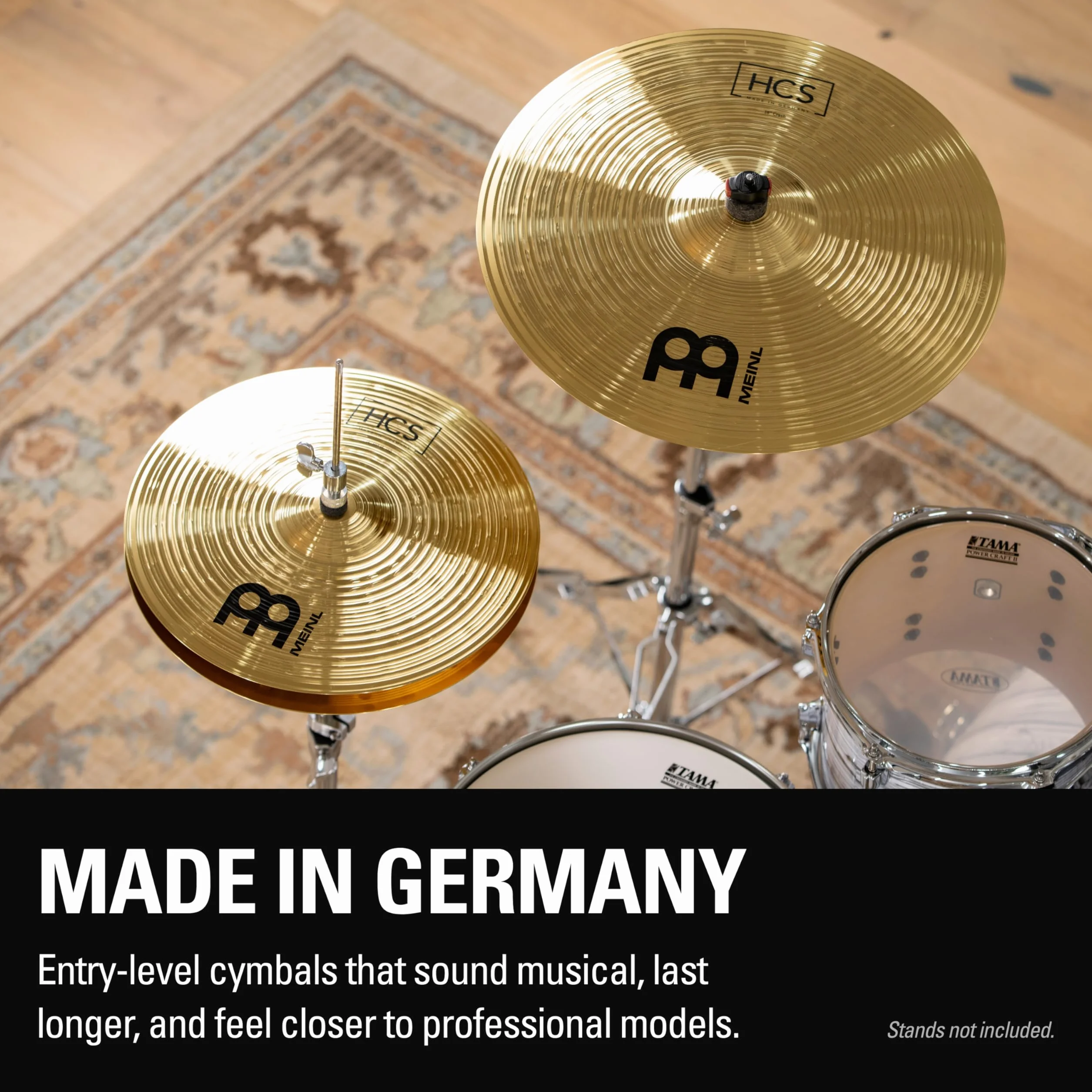 Meinl Cymbals HCS Expanded Cymbal Set Pack - Juego de Platillos de Batería con Plato 14 pulgadas Hihats, 16 Trash Crash, 18 Crash y 20 Ride – Latón, Acabado Tradicional (HCS14161820)