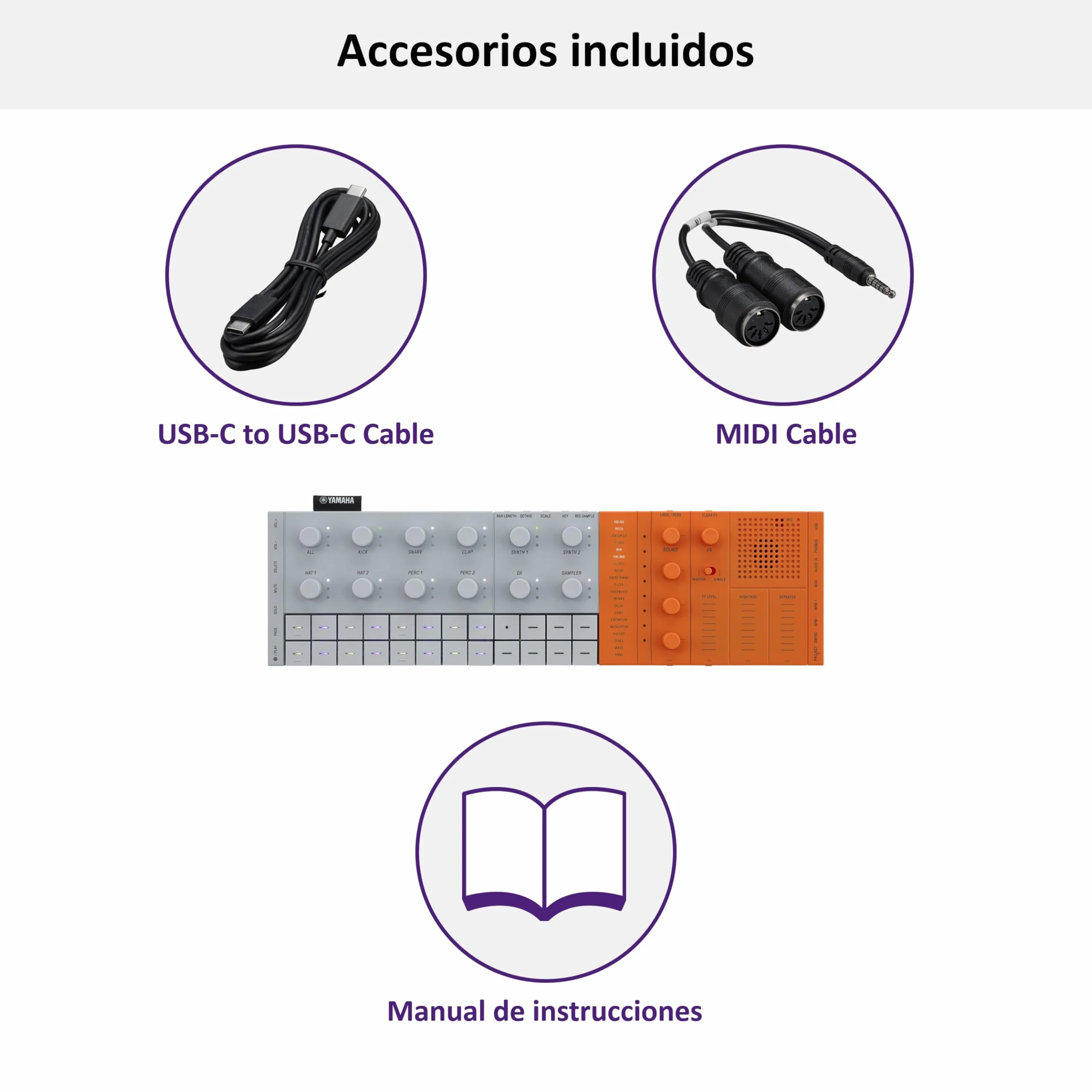 Yamaha SEQTRAK Mobile Music Ideastation – Estudio de Producción Musical Todo-en-Uno con Motores de Sonido Duales, Muestreo Integrado, Altavoz Incorporado y Batería Recargable – Naranja