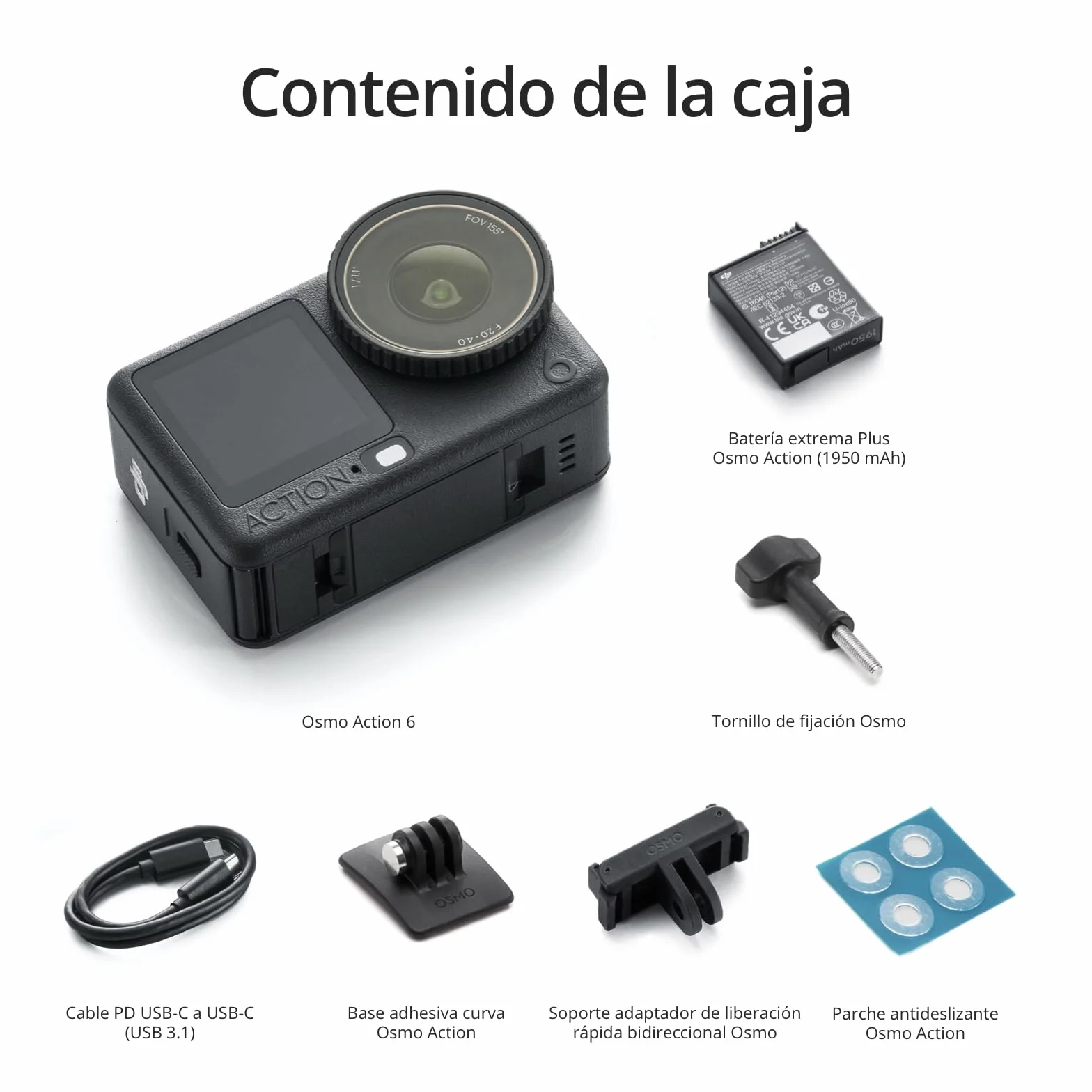 DJI Osmo Action 6 Pack Estándar Cámara de Acción 8K Sensor 1/1.1 Pulgadas Apertura Variable Batería 4 Horas