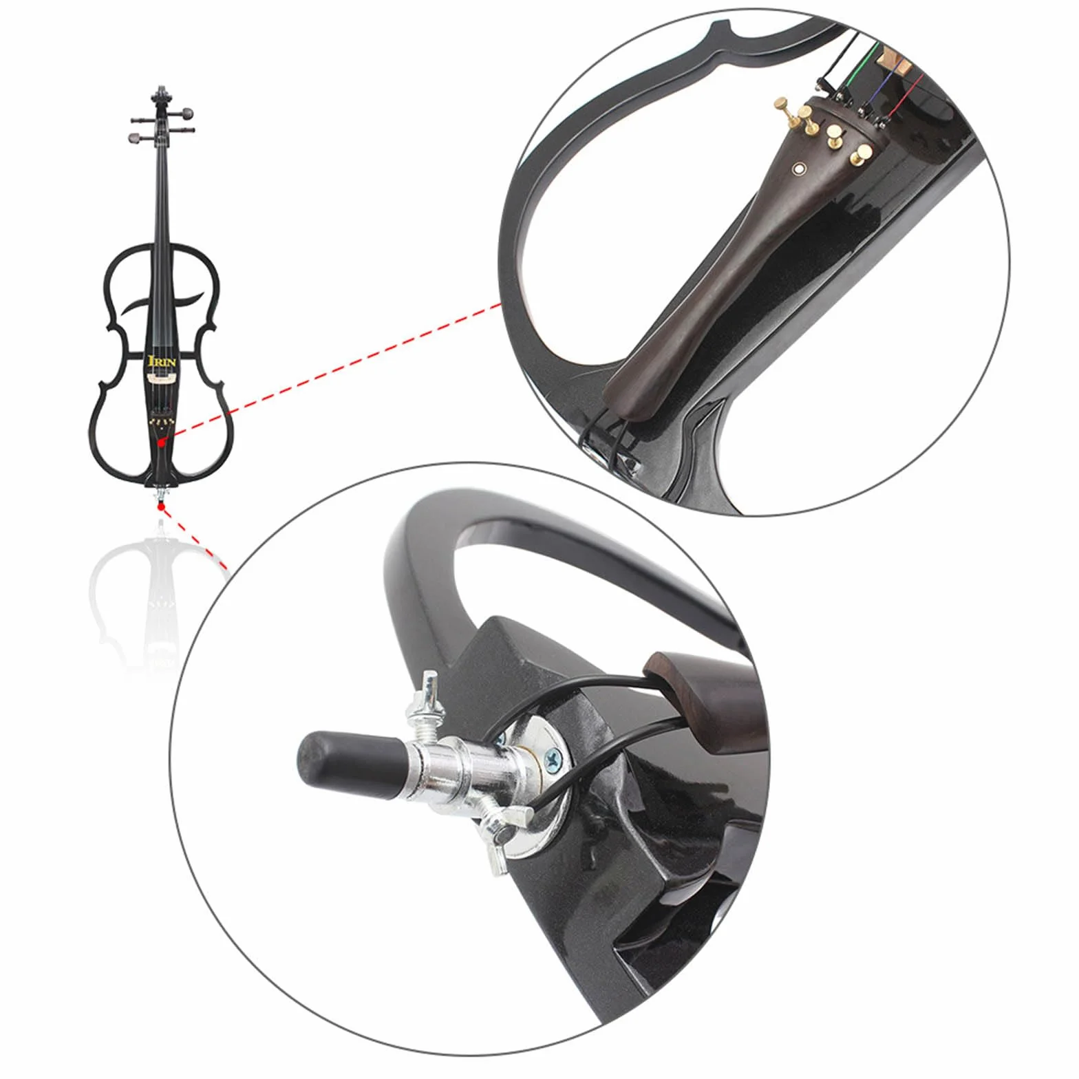Violonchelo Electrico, Madera Maciza Violonchelo ElectróNico 4/4 Instrumento Musical, TamañO Completo Hecho A Mano Kit De Violonchelo EléCtrico Silencioso