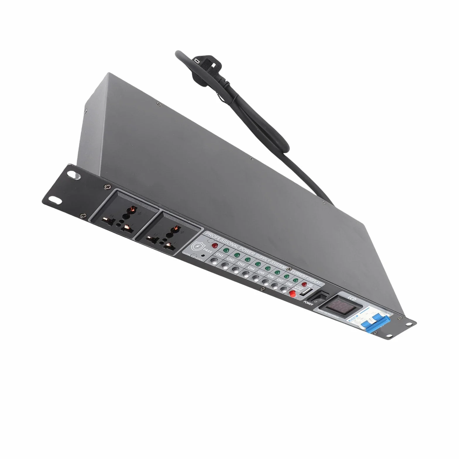 Acondicionador de Secuenciador de Potencia de 10 Salidas, Controlador de Fuente de Alimentación para Equipos de Audio y Video Profesional con Pantalla Digital Clara para Configuración de