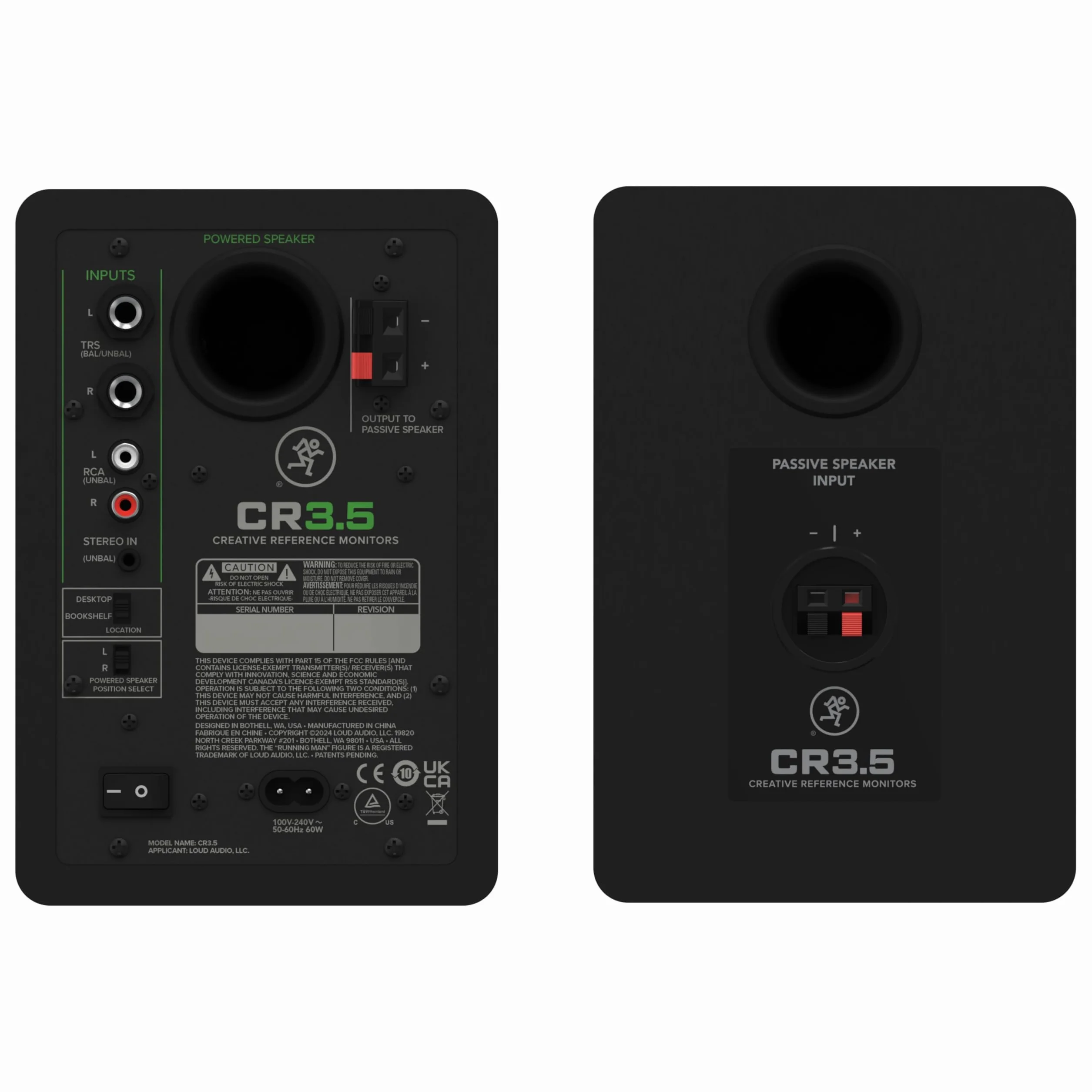 Monitores de estudio activos de 3.5" Mackie CR3.5 con control de tono