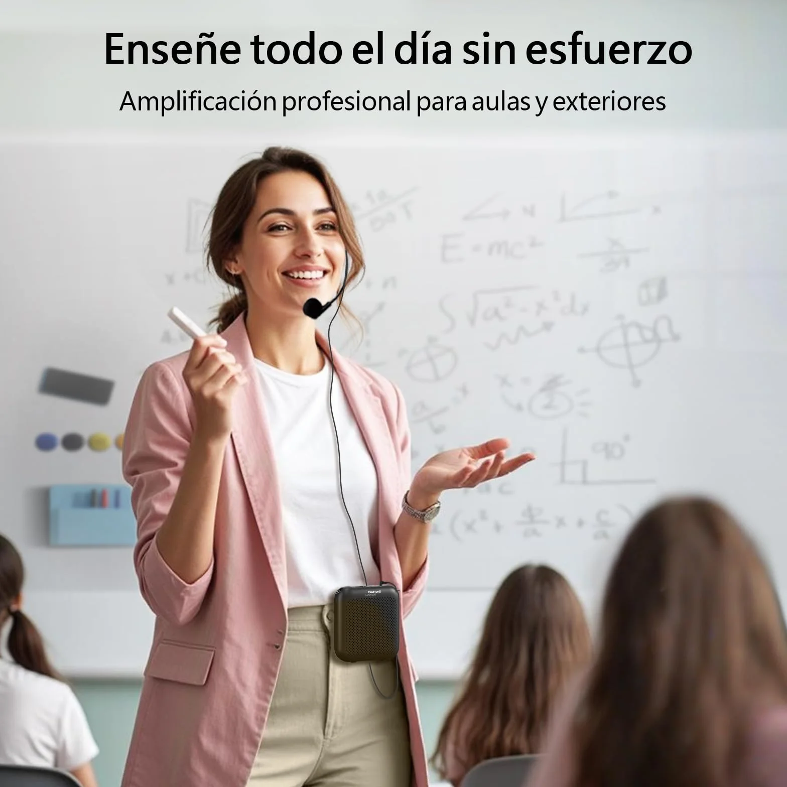 Norwii Amplificador de Voz, Micrófono Portátil con Cable para Profesores, Amplificadores de Potencia de Voz para Enseñanza en el Aula, Formación, Guías Turísticos, Entrenadores, USB-C Carga