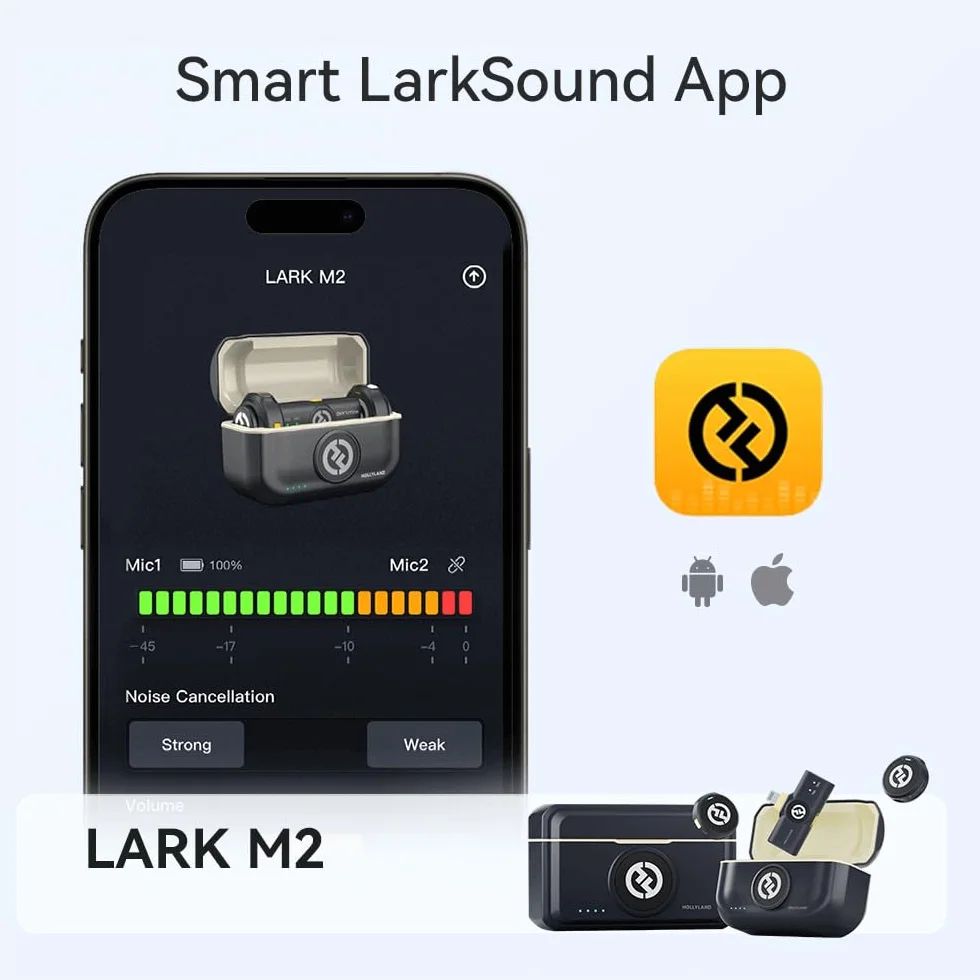 Hollyland Lark M2 L Microphone Lavalier pour iPhone/iPad